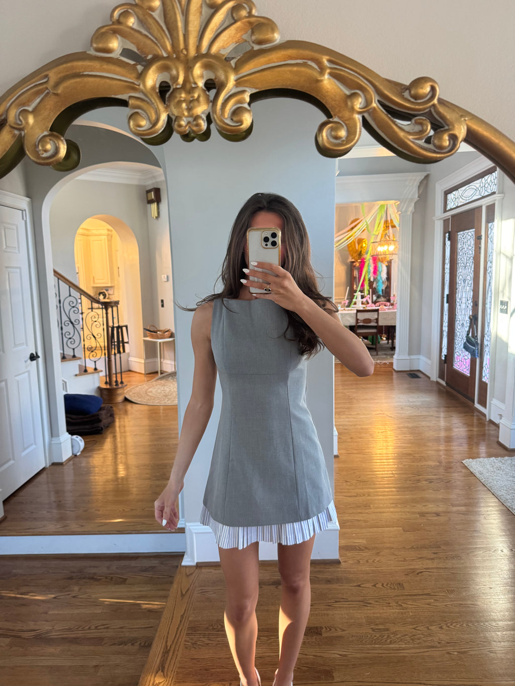 Working Hard, Hardly Working Dress- Grey