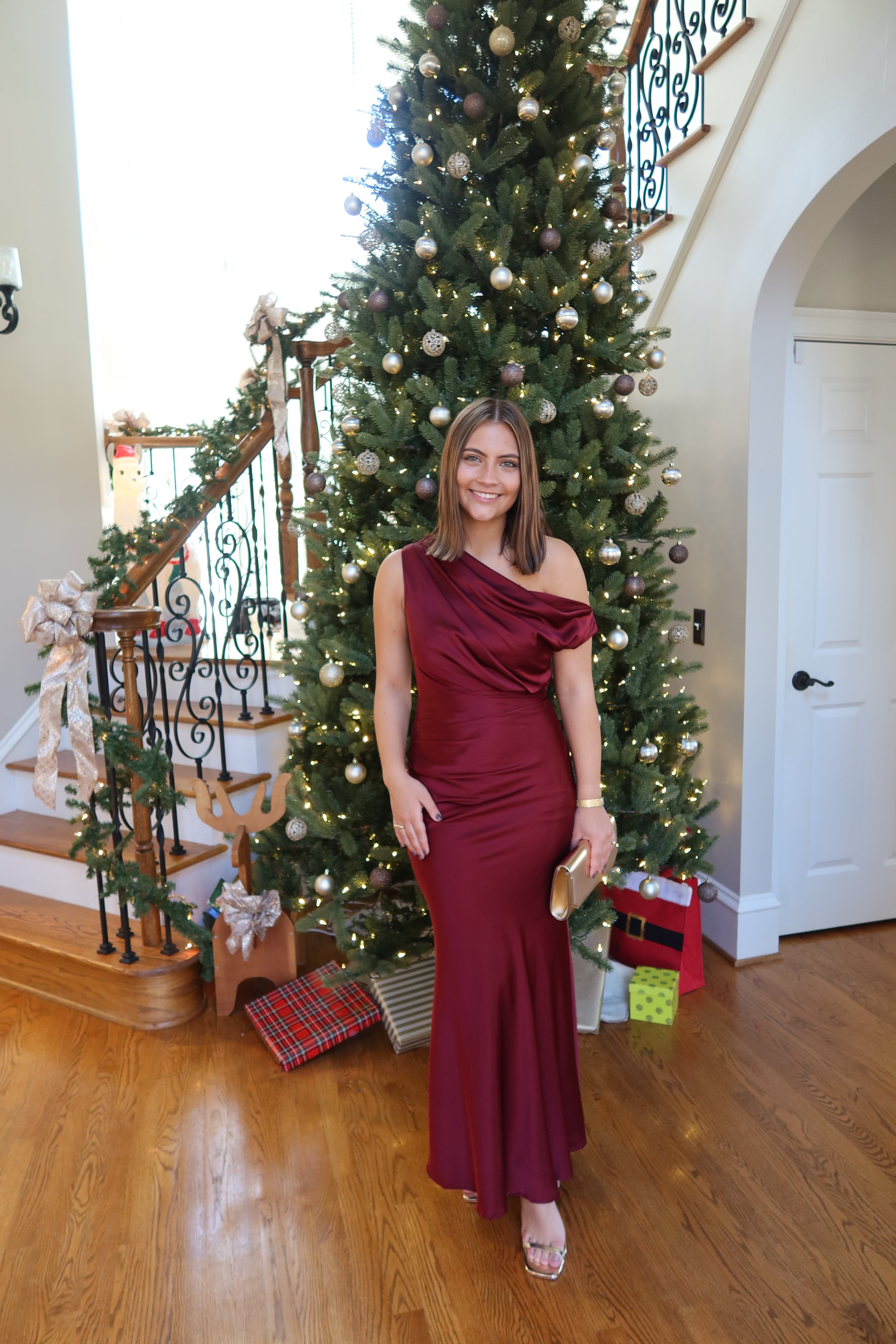 Selena One Shoulder Maxi Dress- Wine