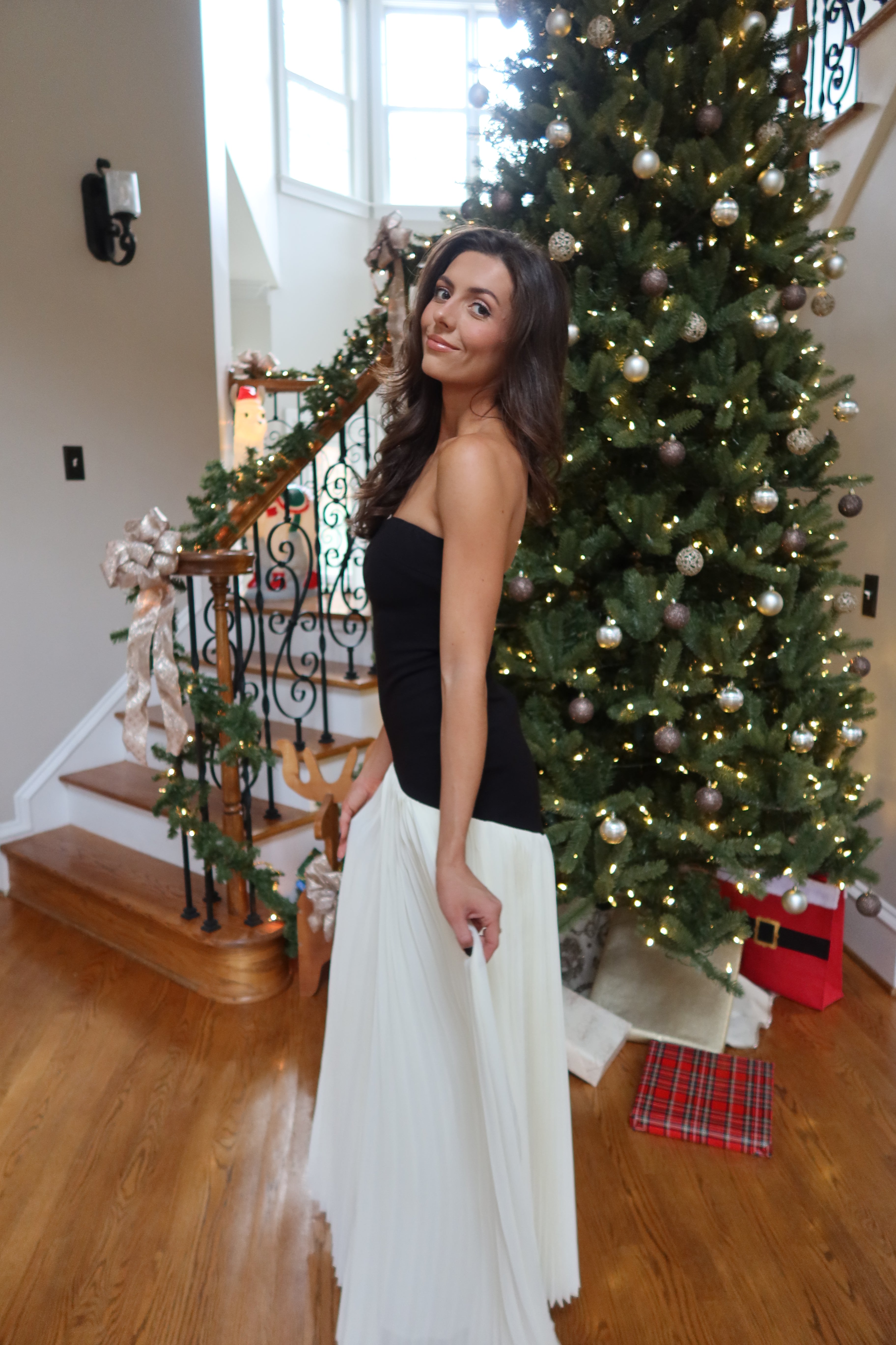 Serena Drop Waist Maxi Dress- Black/Cream
