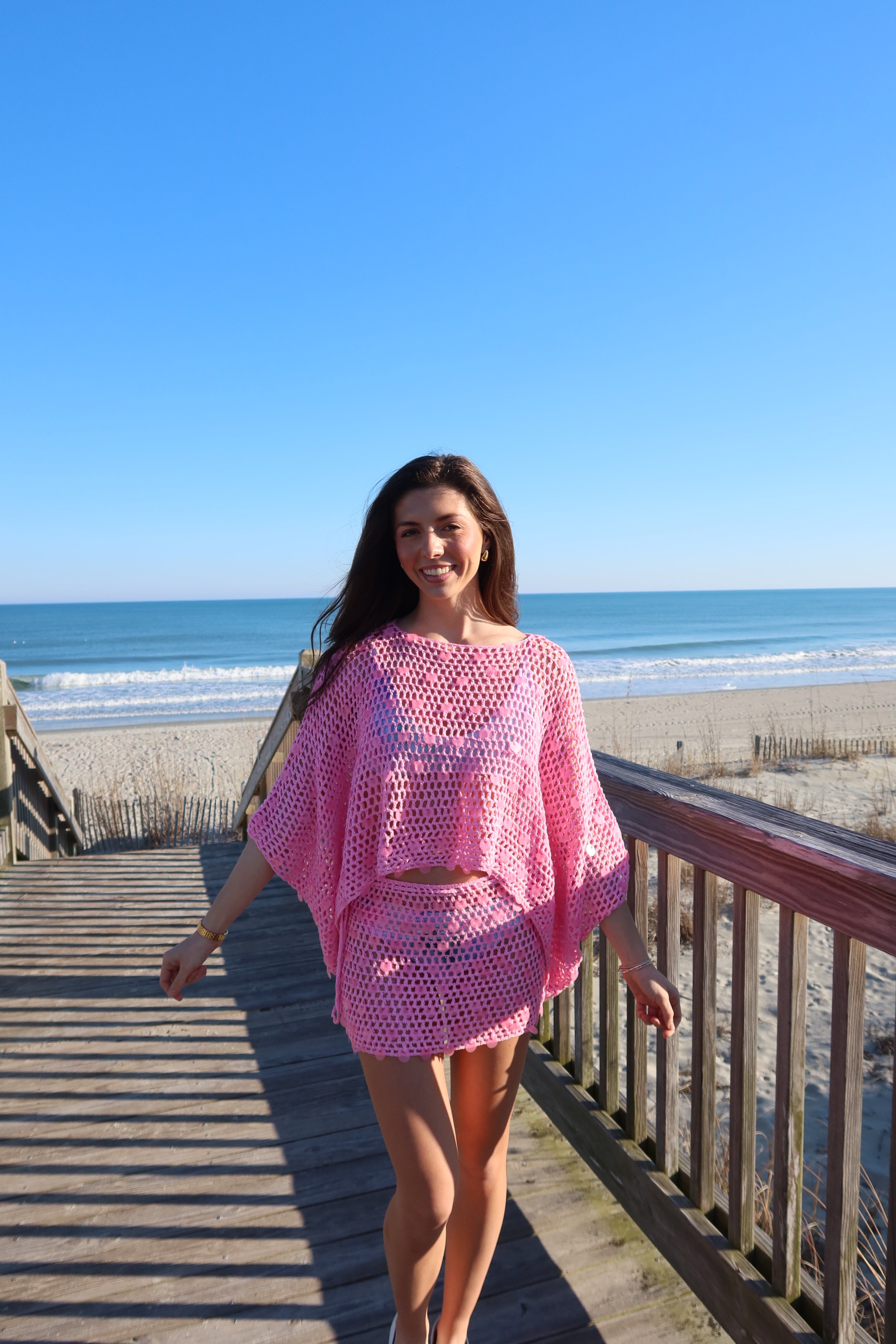Pink Paradise Sequin Set Top- Pink