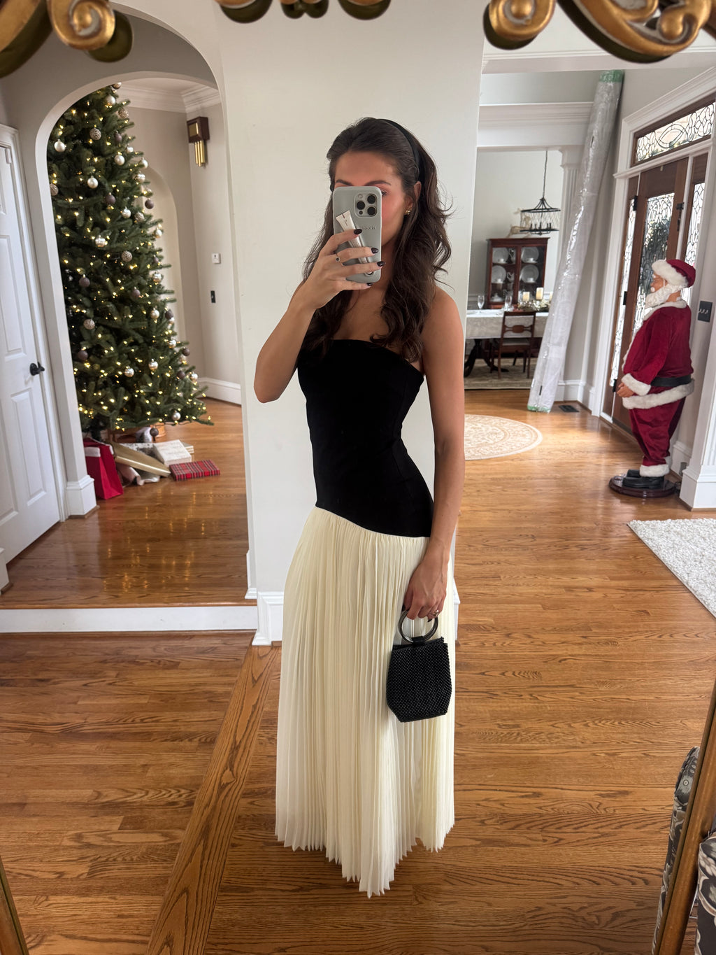 Serena Drop Waist Maxi Dress- Black/Cream