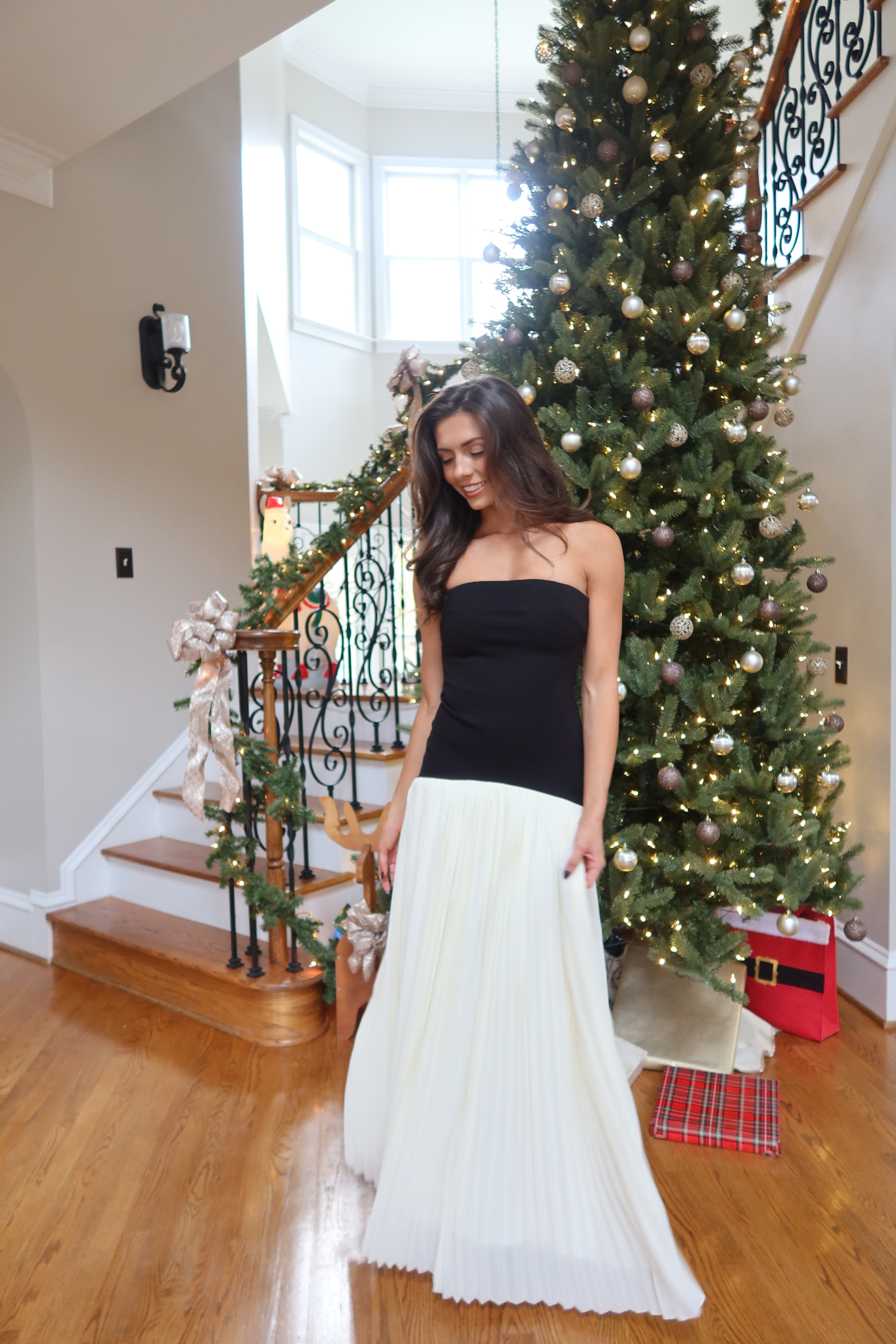 Serena Drop Waist Maxi Dress- Black/Cream