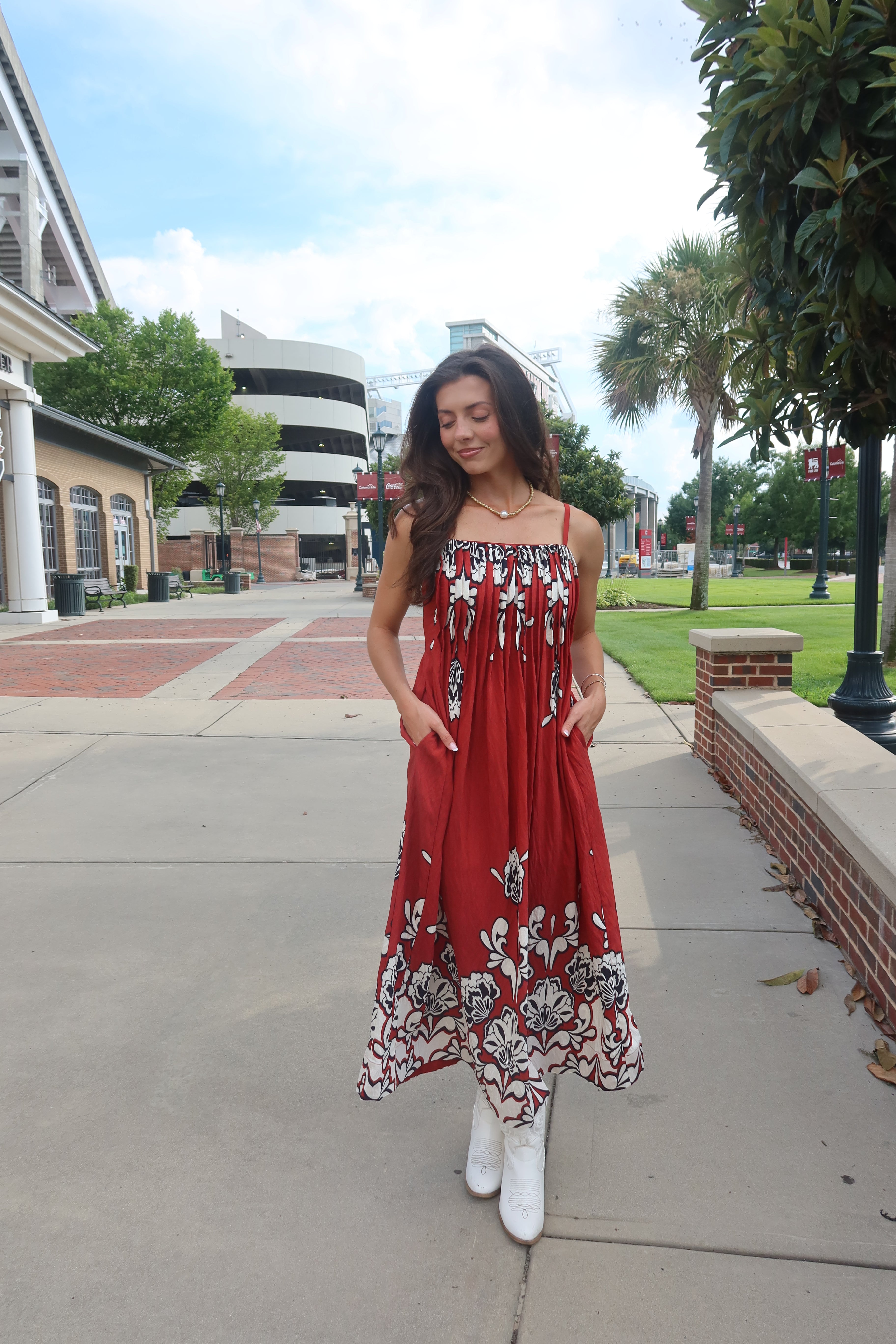 Carolina Walk Maxi Dress- Brick