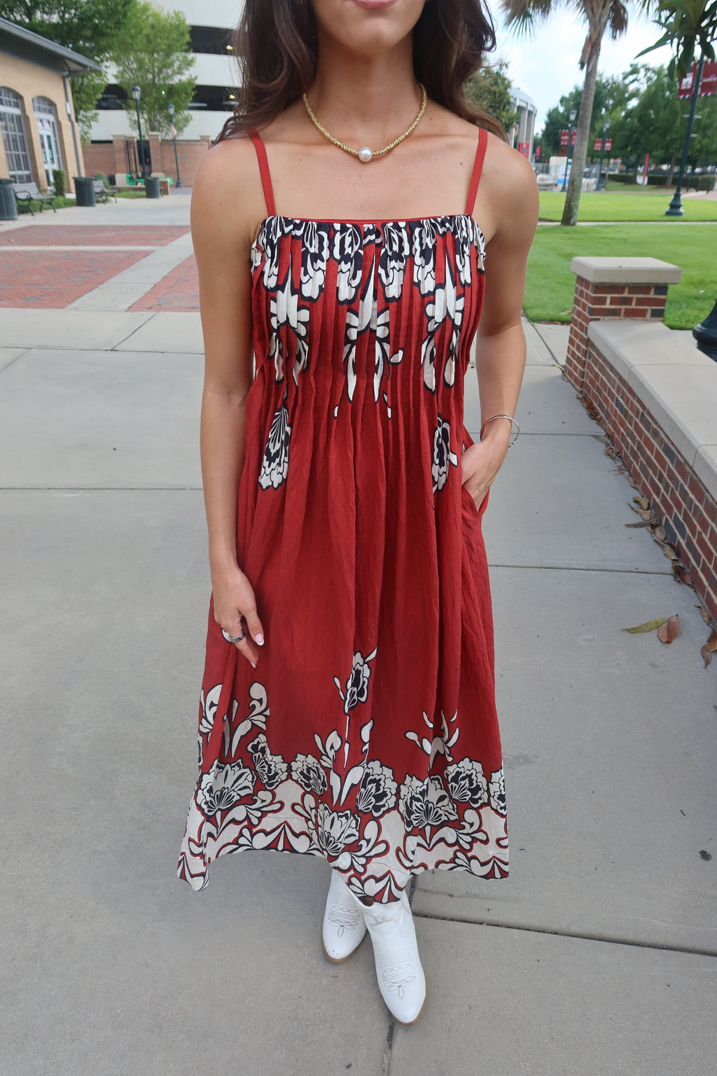 Carolina Walk Maxi Dress- Brick