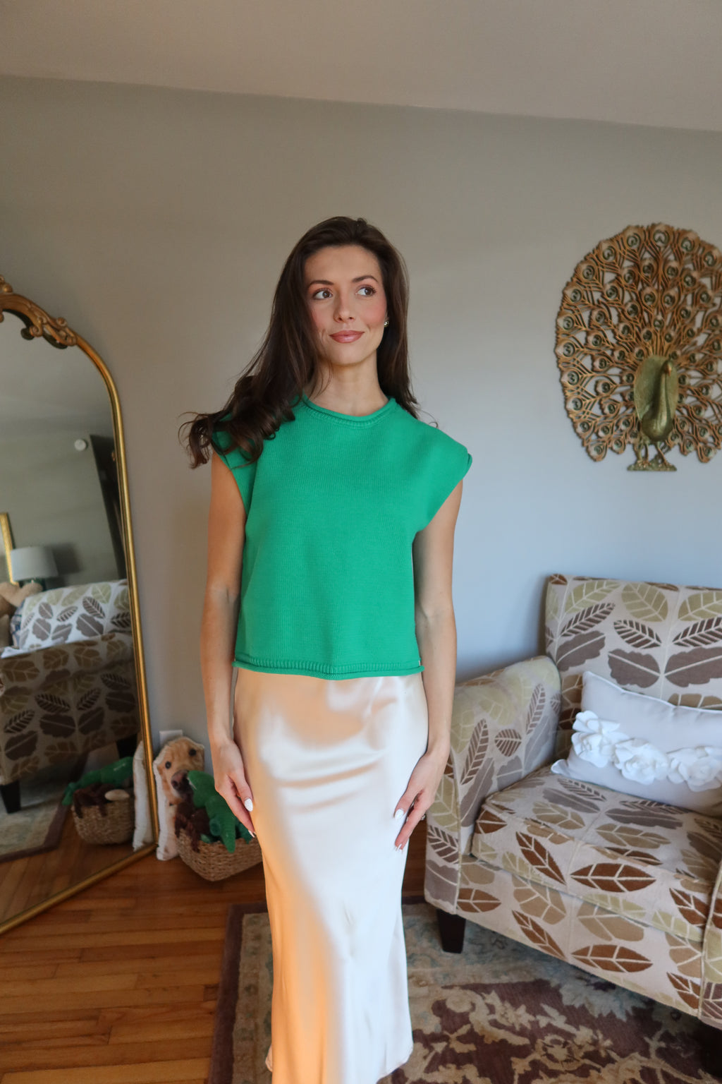 Kelly Knit Sweater Vest- Green