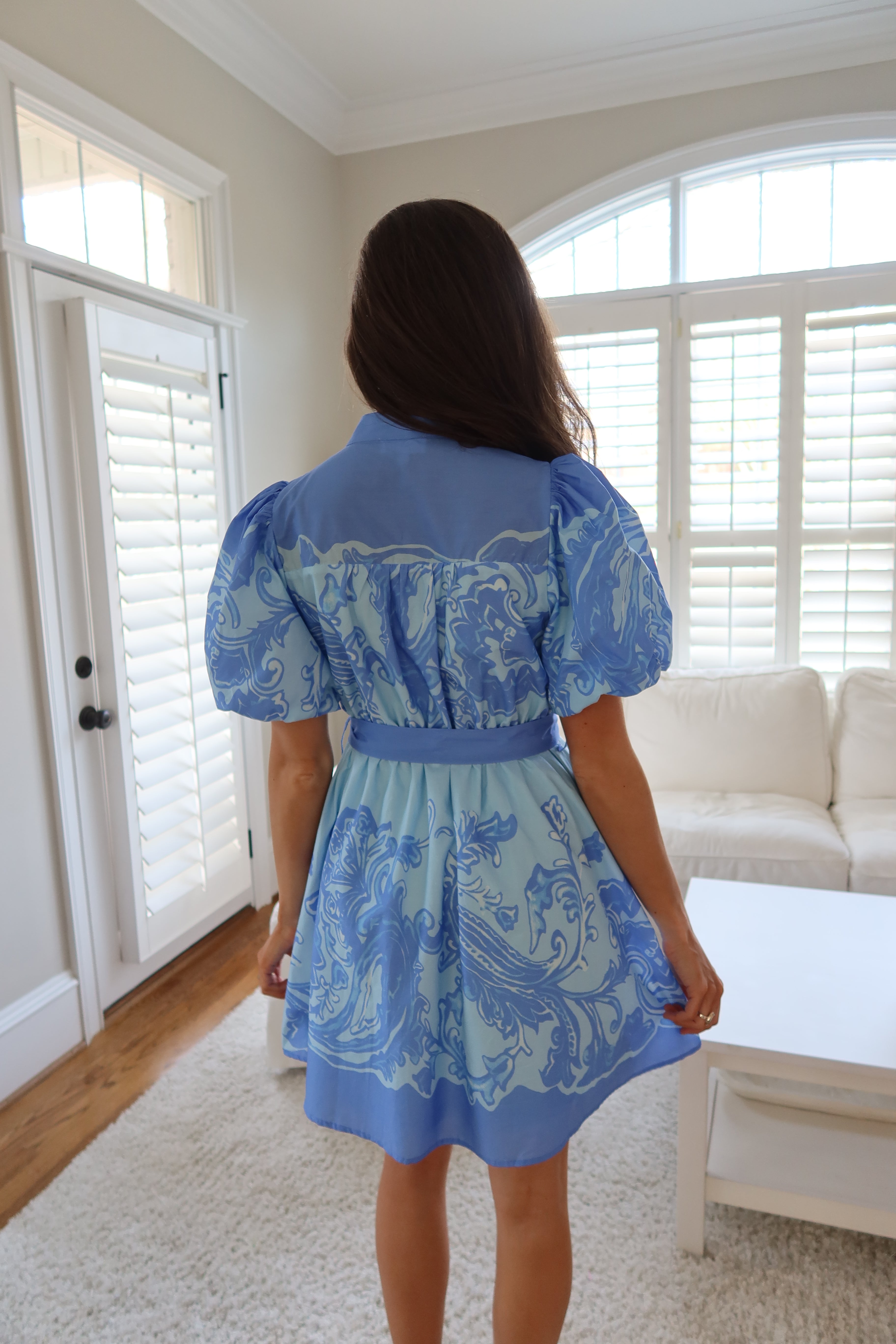 Mosiac Mini Dress- Blue