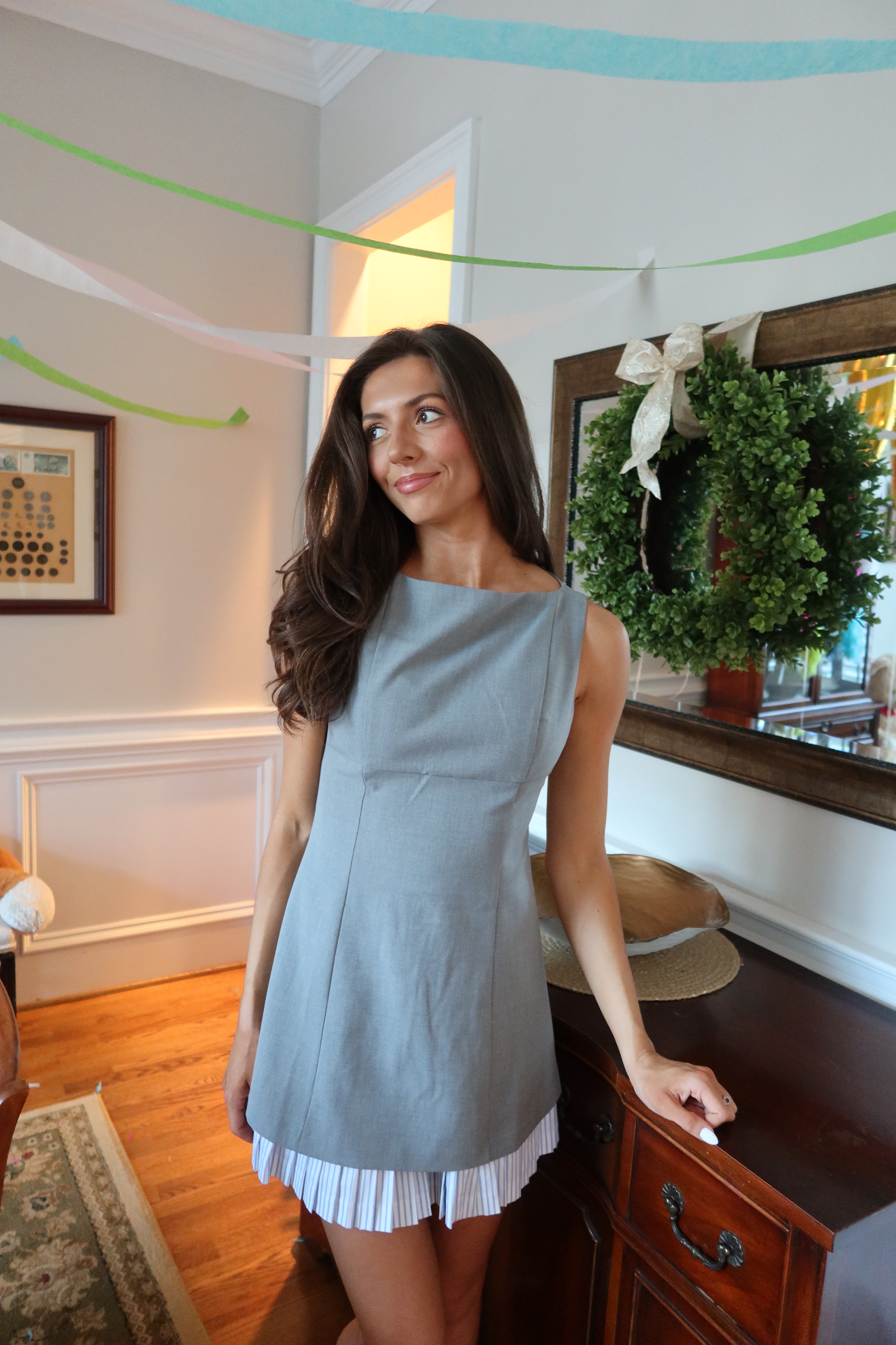 Working Hard, Hardly Working Dress- Grey