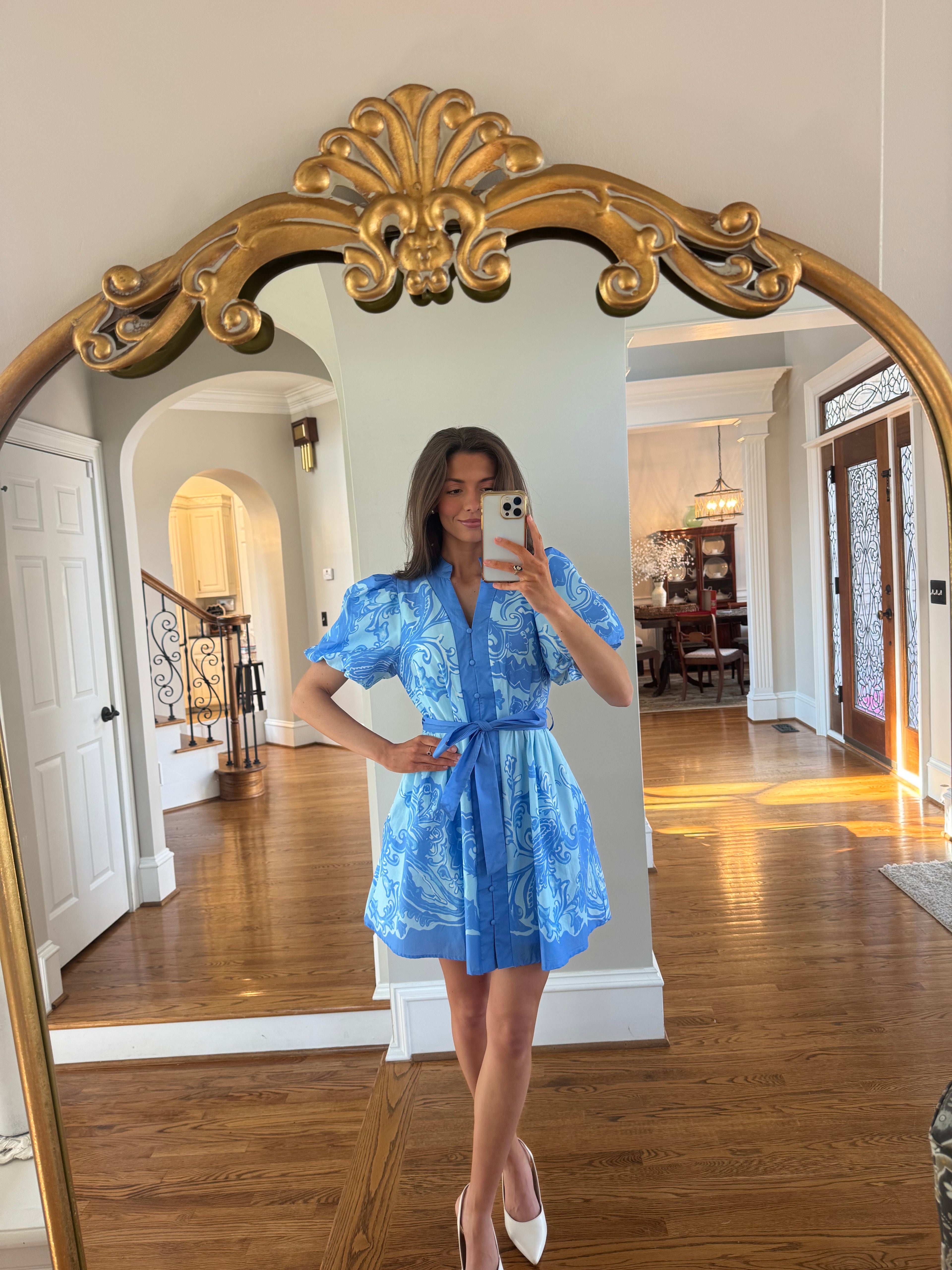 Mosiac Mini Dress- Blue
