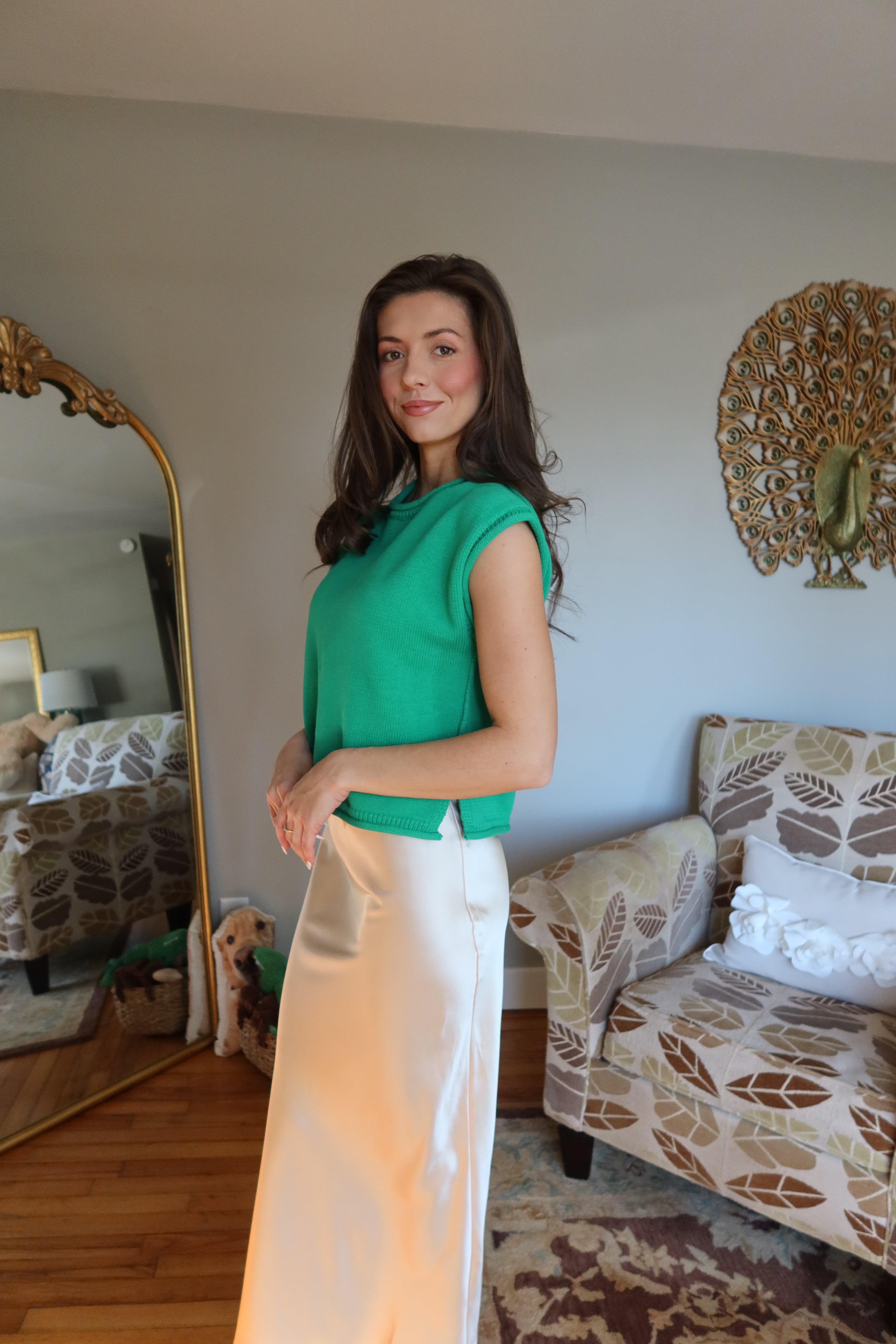 Kelly Knit Sweater Vest- Green