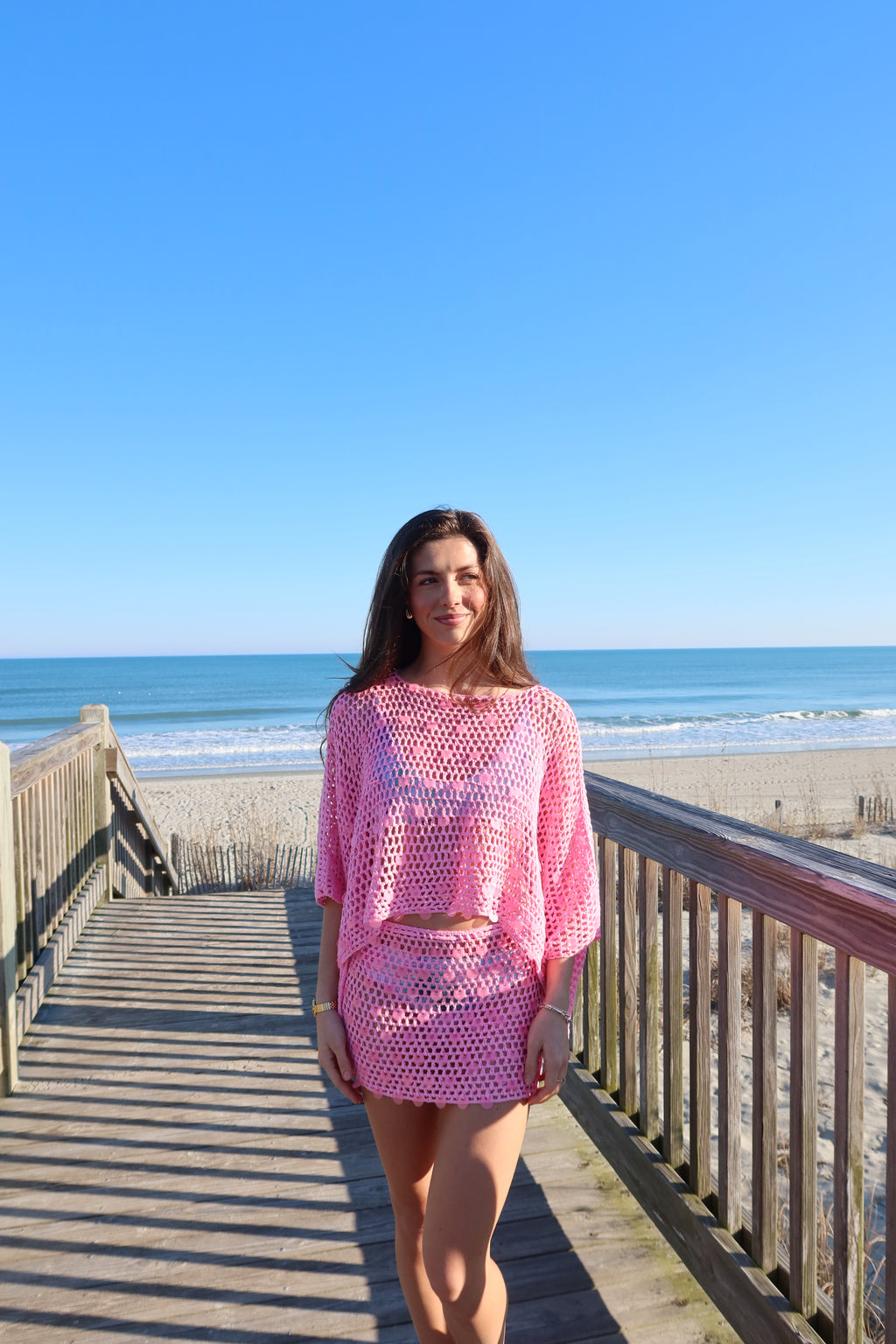 Pink Paradise Sequin Set Top- Pink