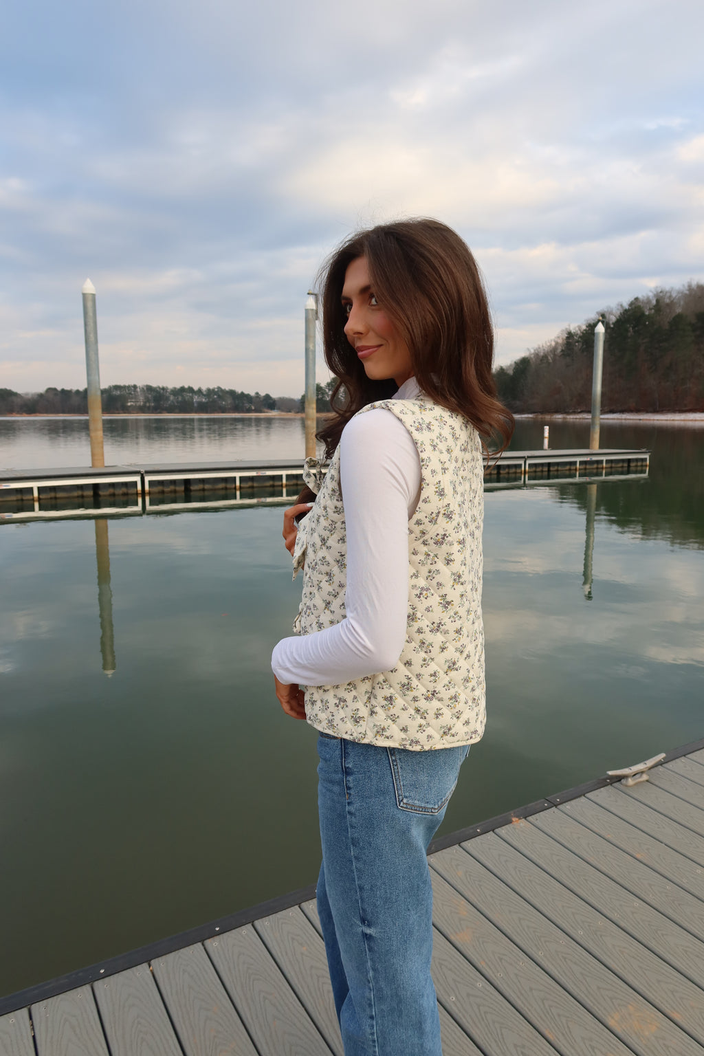 Delilah Quilted Vest- Cream