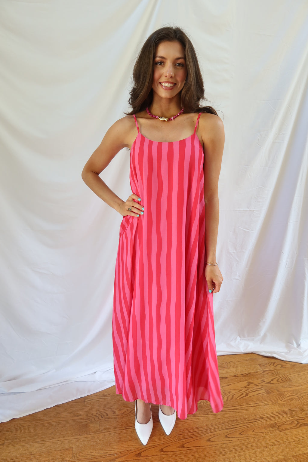 Sangria Sunset Maxi Dress- Red/Pink