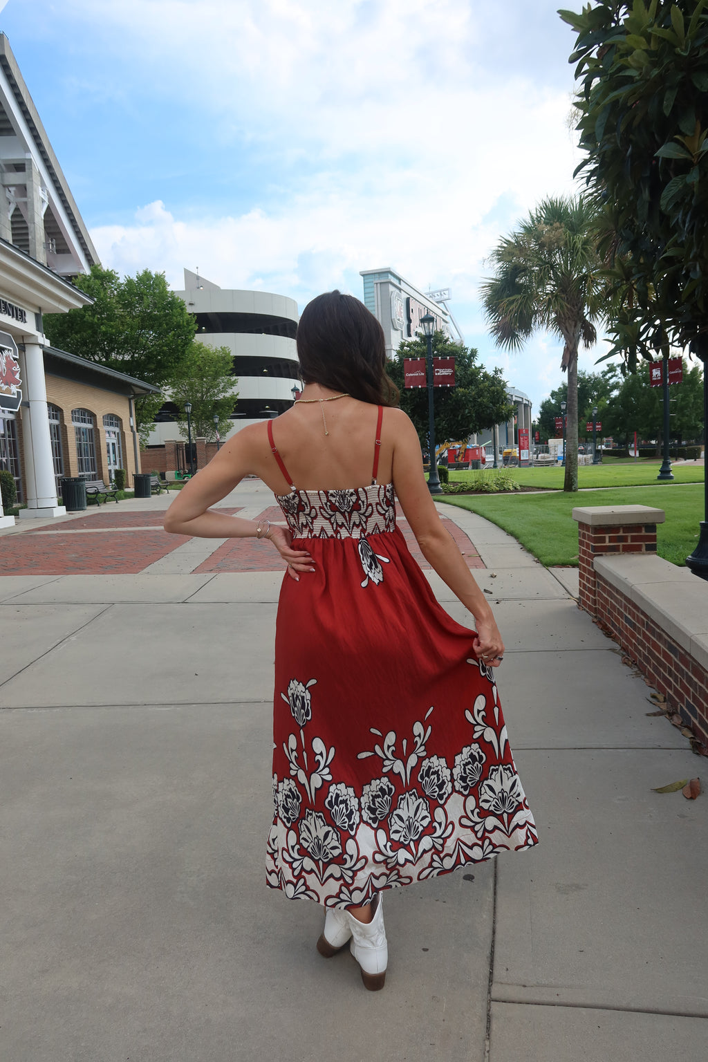 Carolina Walk Maxi Dress- Brick