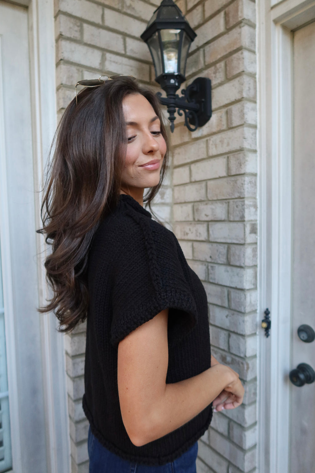 Mallory Chunky Knit Sweater- Black