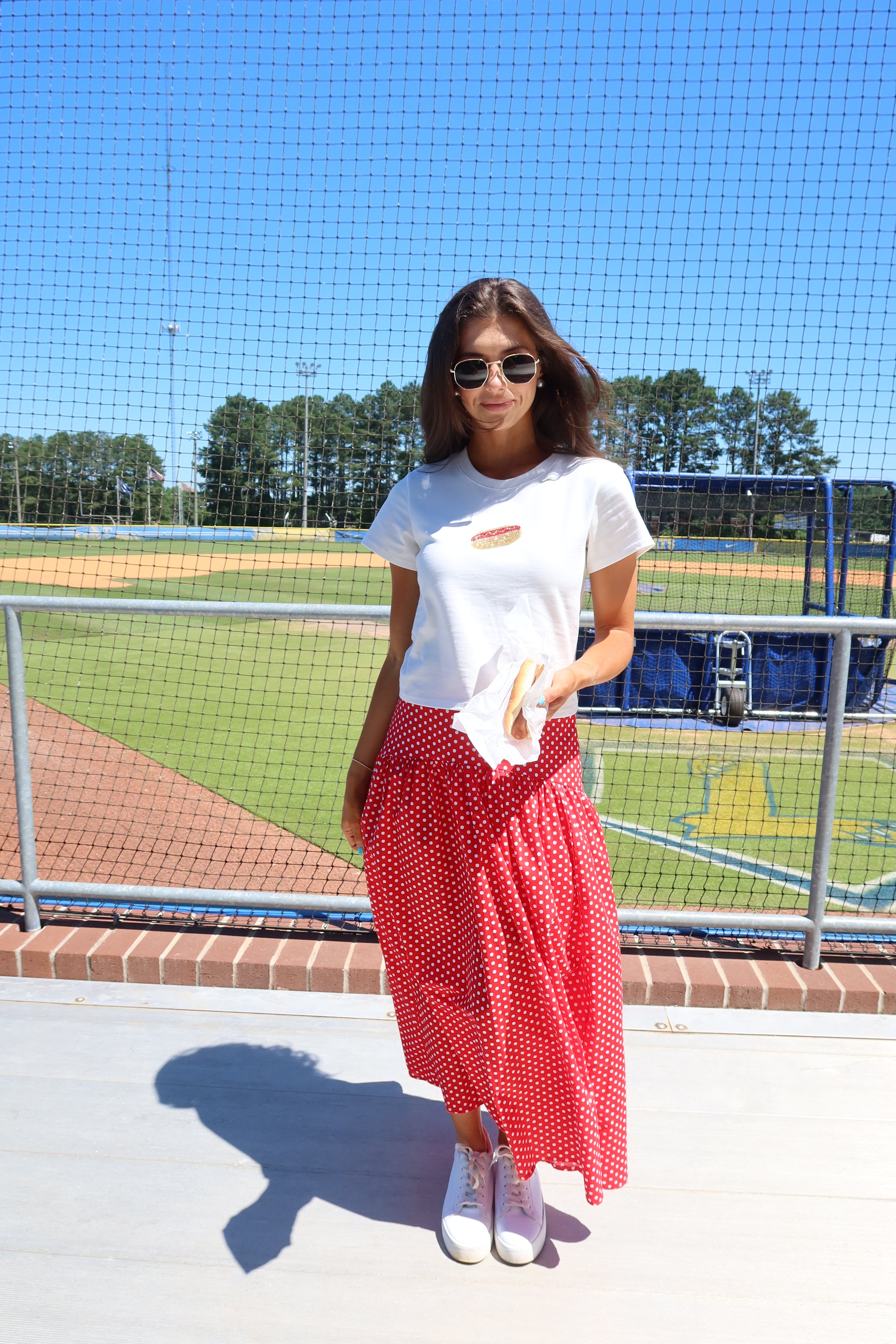 Ballpark Baby Tee- White