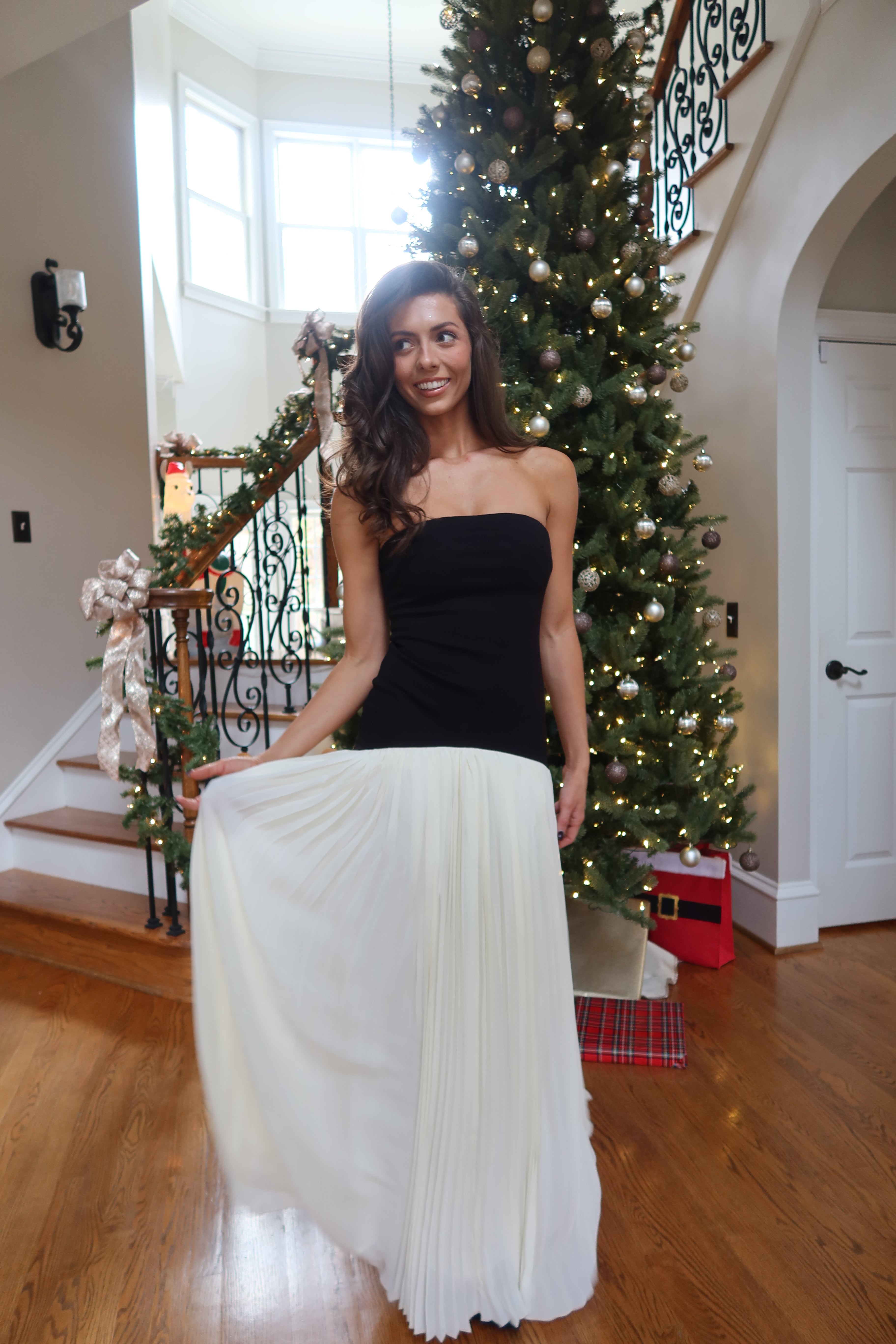 Serena Drop Waist Maxi Dress- Black/Cream