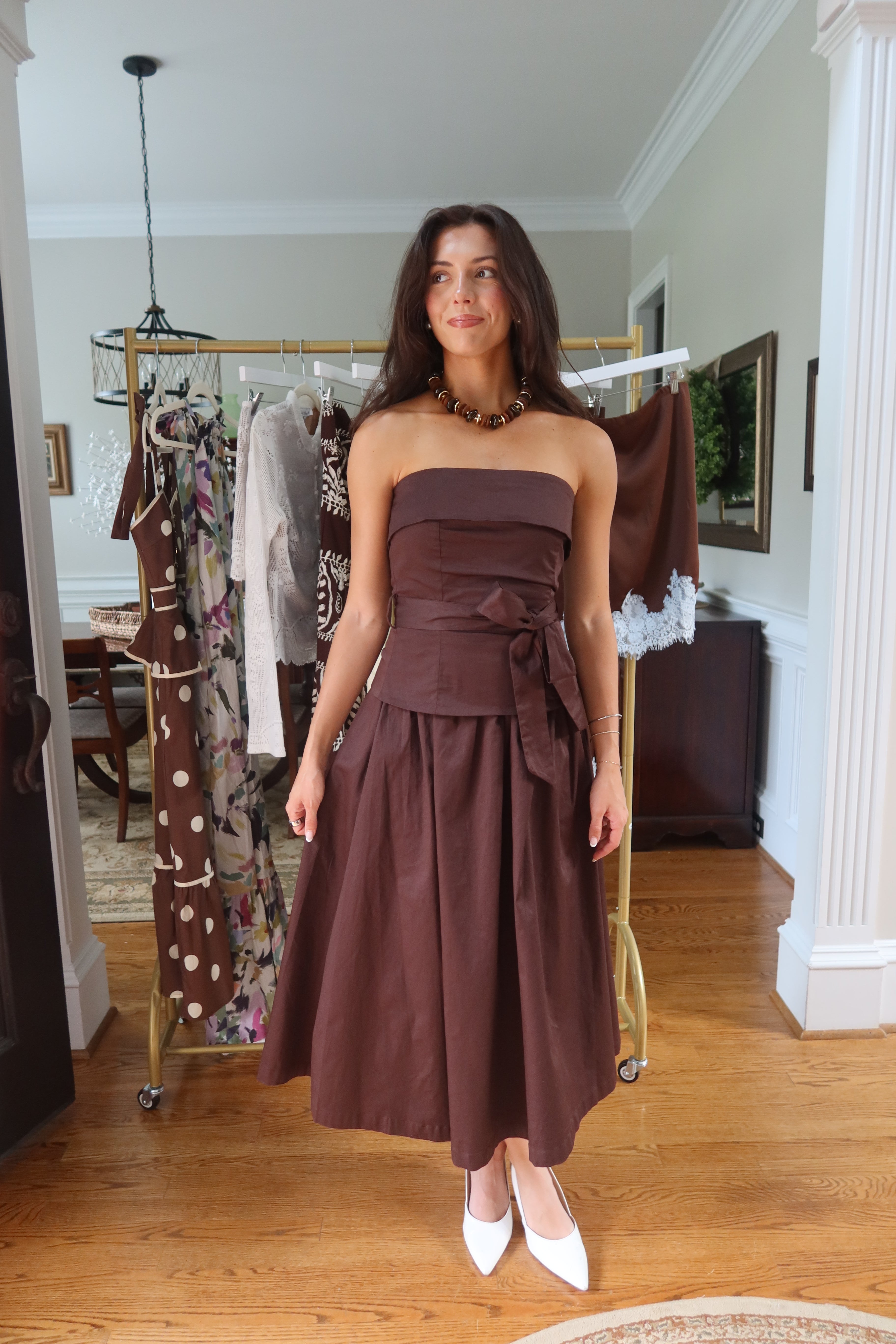 Cinnamon Sugar Midi Dress- Brown