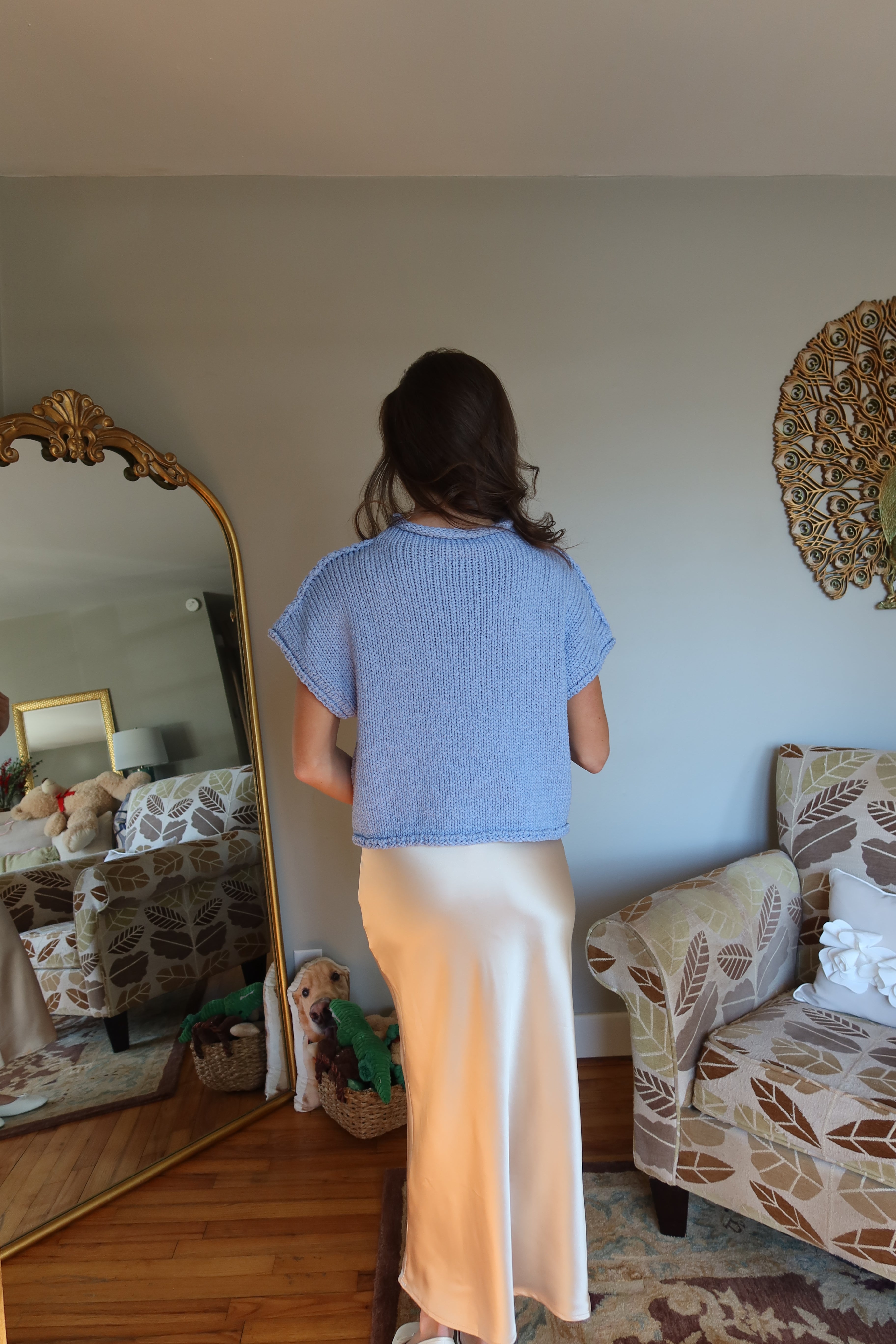 Mallory Chunky Knit Sweater- Sky Blue