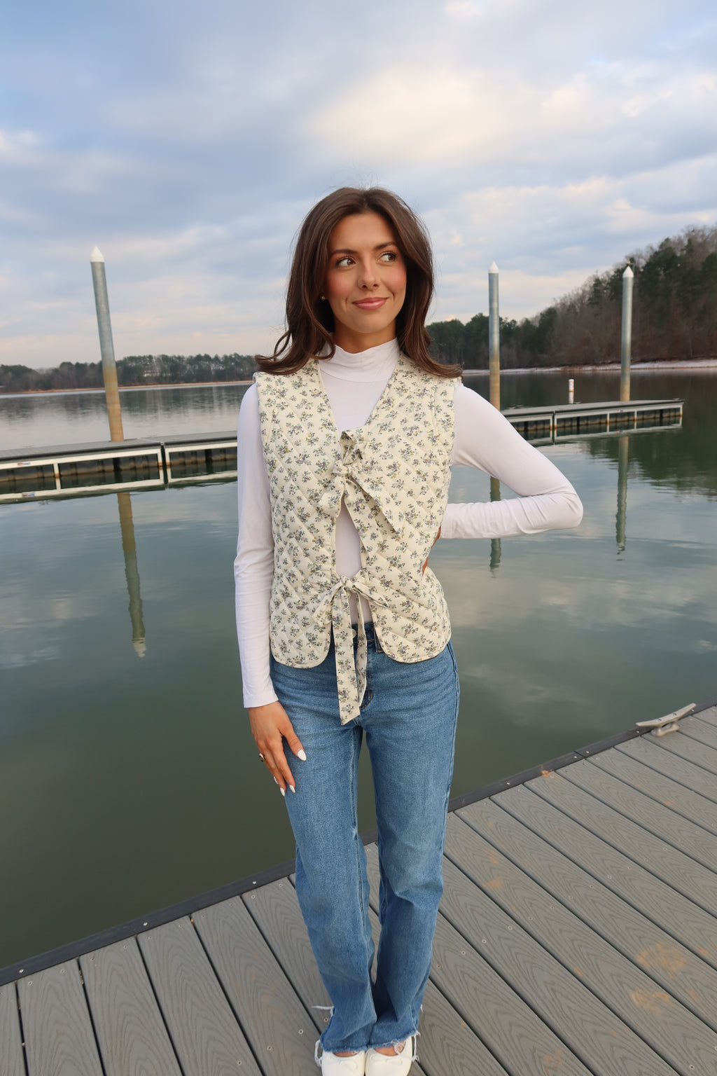 Delilah Quilted Vest- Cream