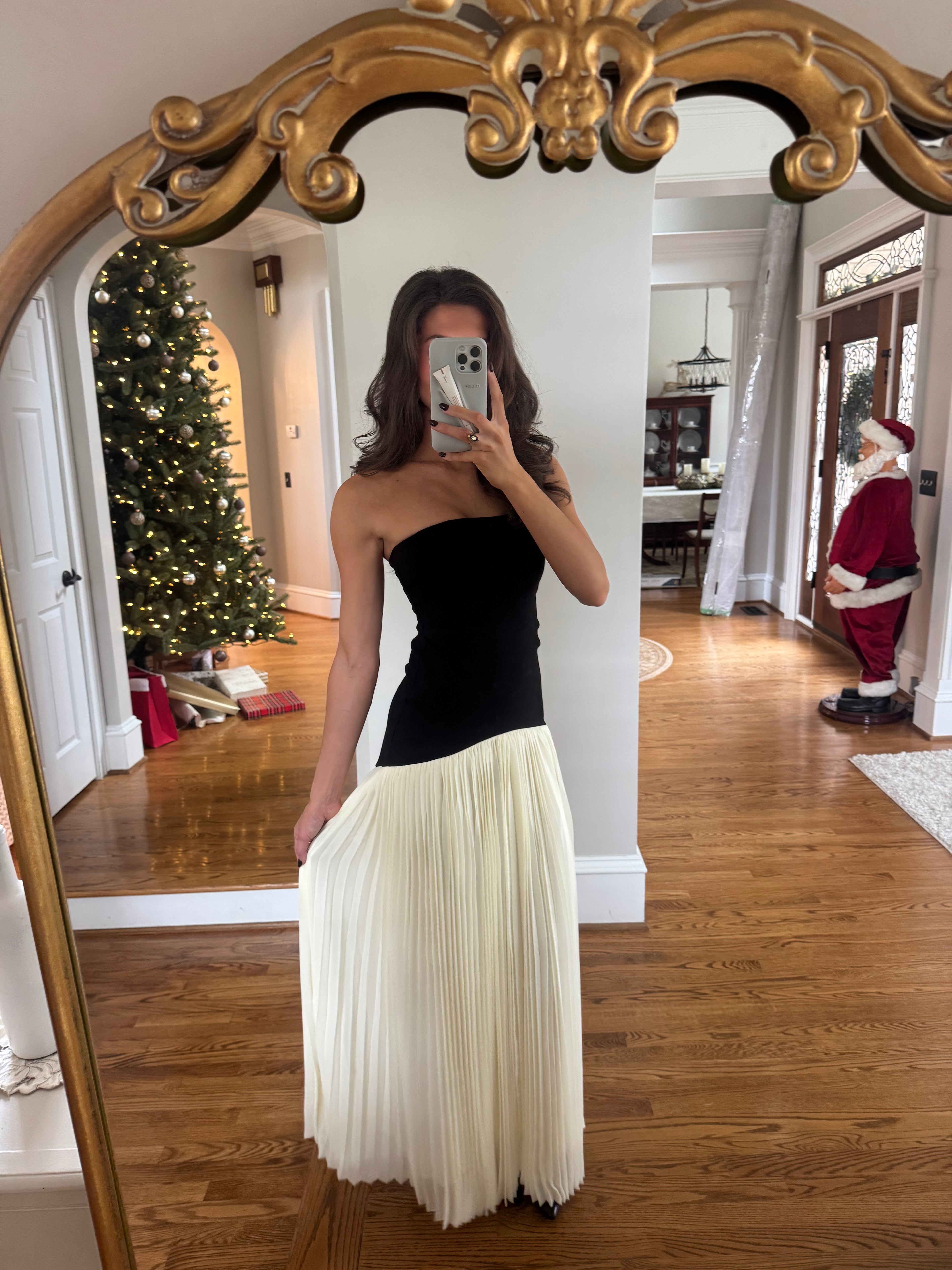 Serena Drop Waist Maxi Dress- Black/Cream