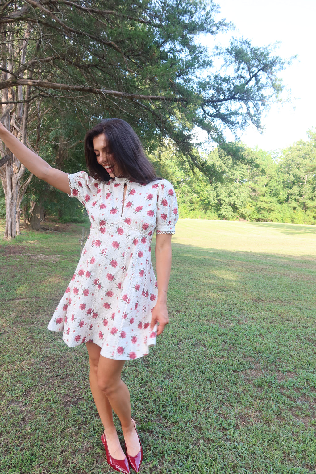 Autumn Embroidered Mini Dress- Floral