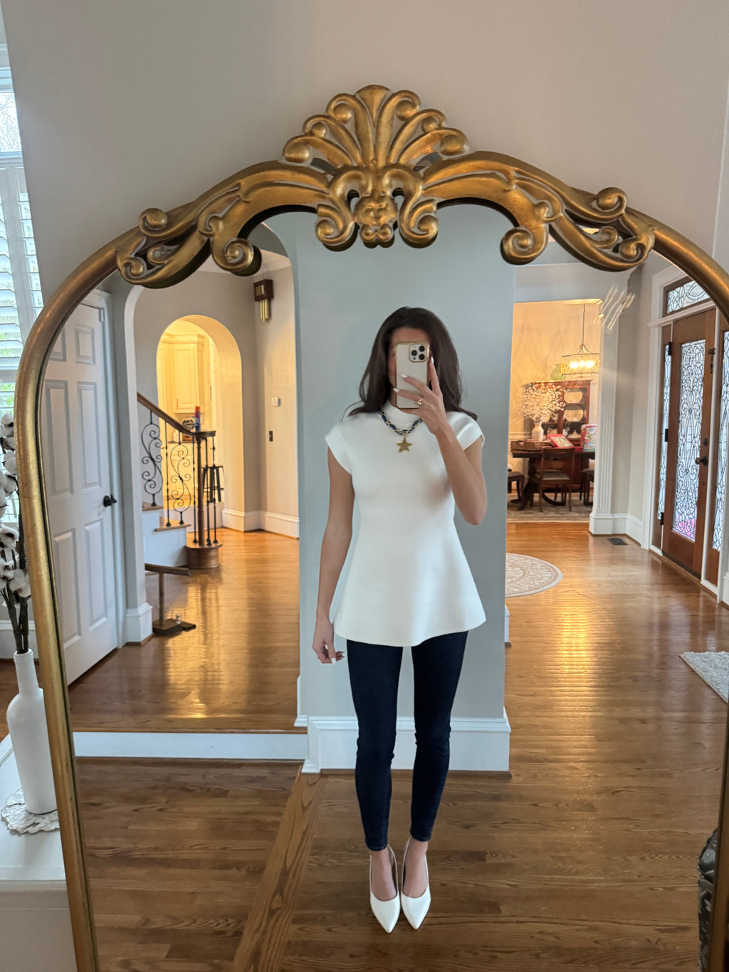 Pearl Peplum Sweater- Ivory
