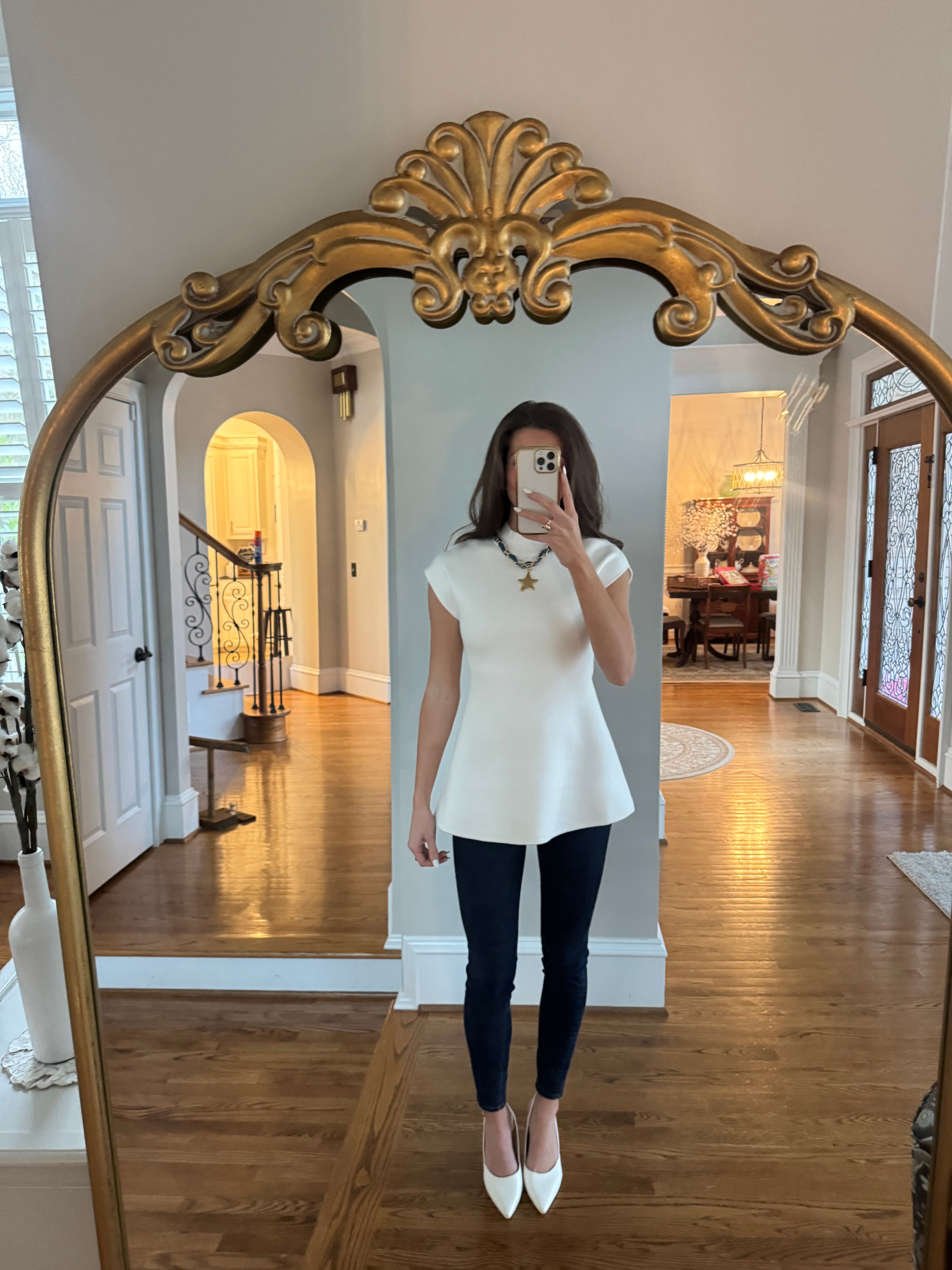 Pearl Peplum Sweater- Ivory