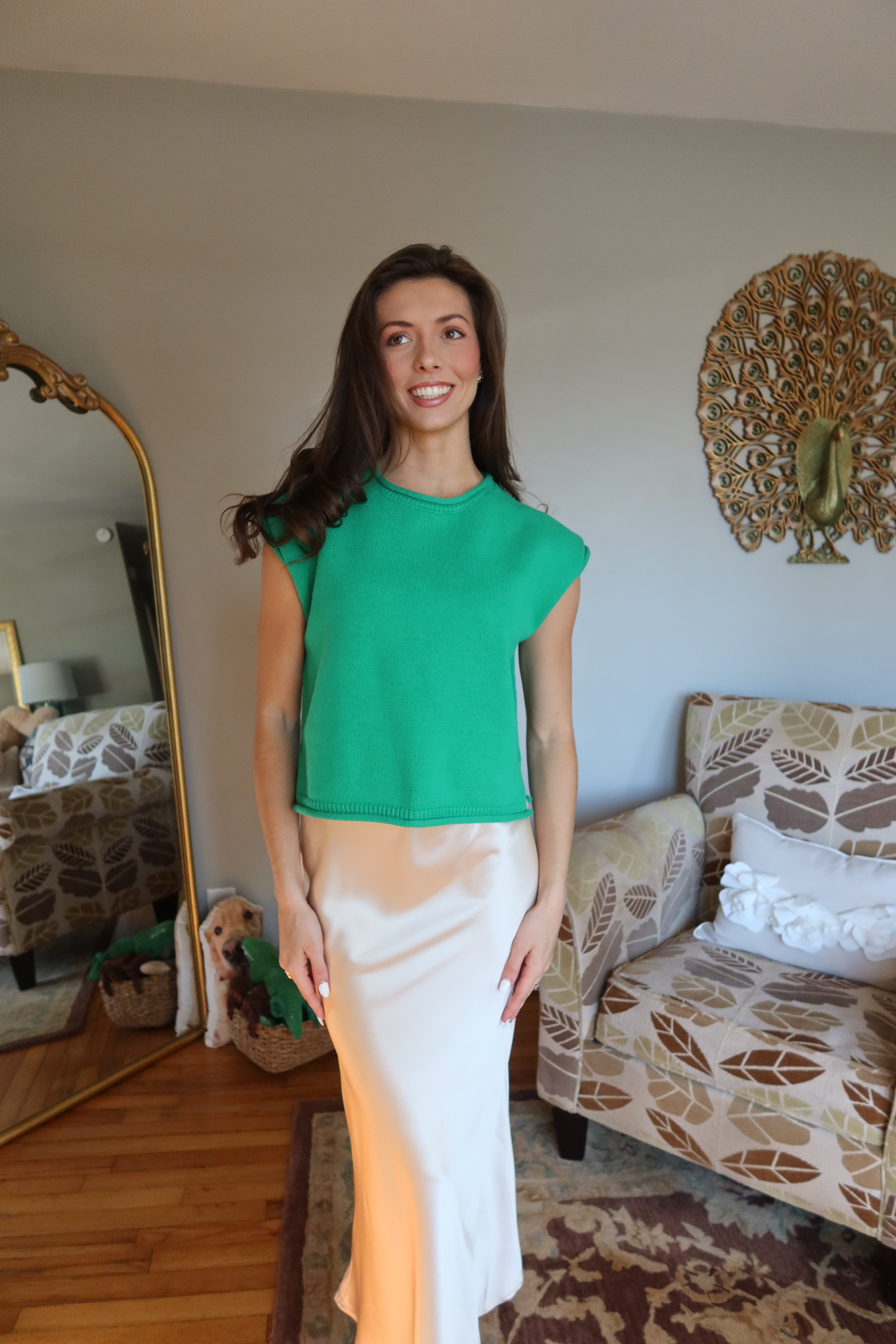 Kelly Knit Sweater Vest- Green