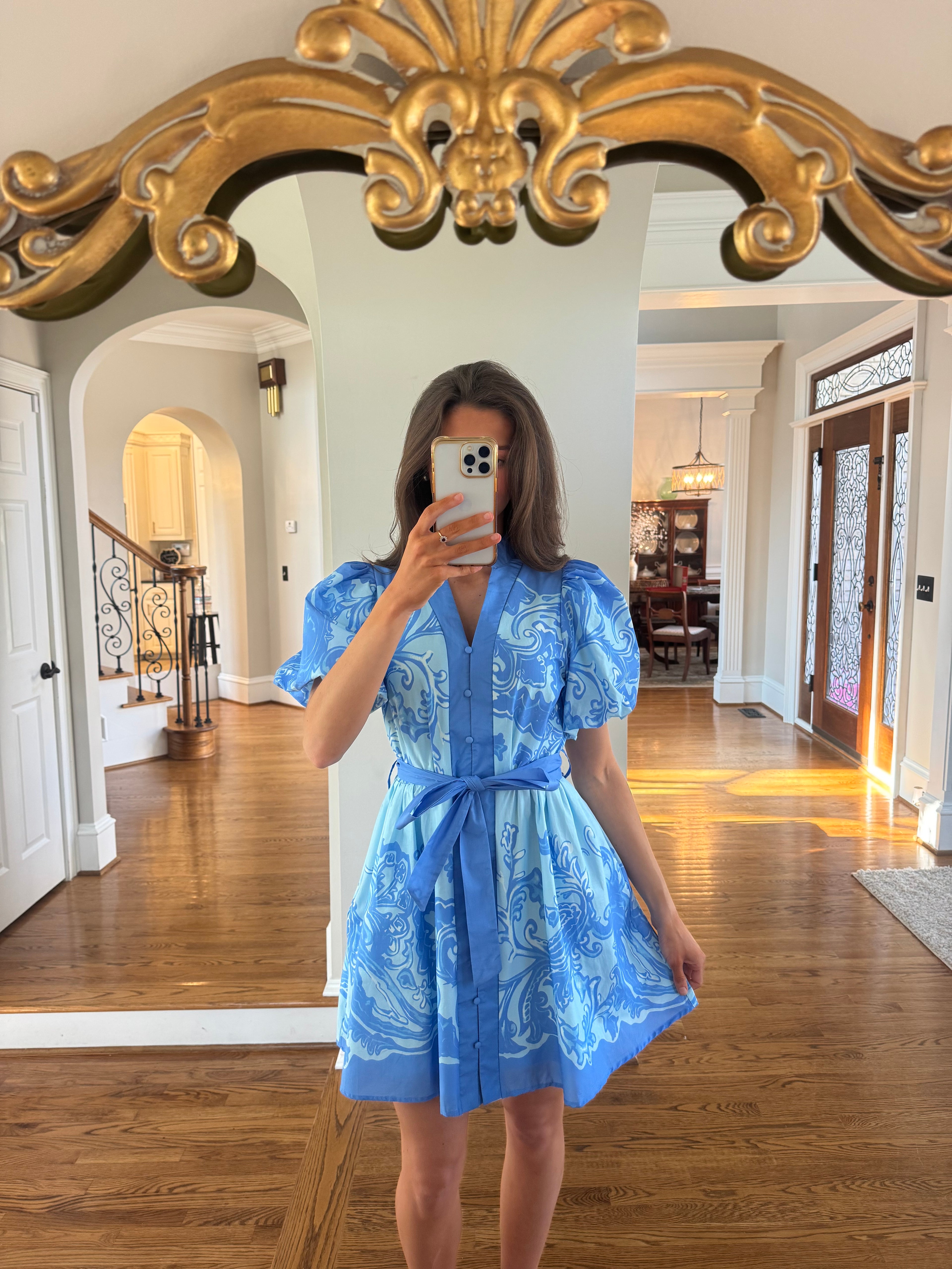 Mosiac Mini Dress- Blue