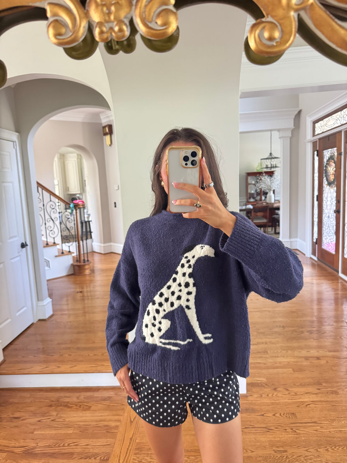 Dolly Dalmatian Sweater- Navy