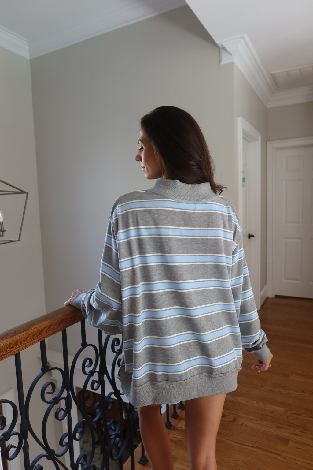 Cloud Blue Stripe Set- Grey/Blue