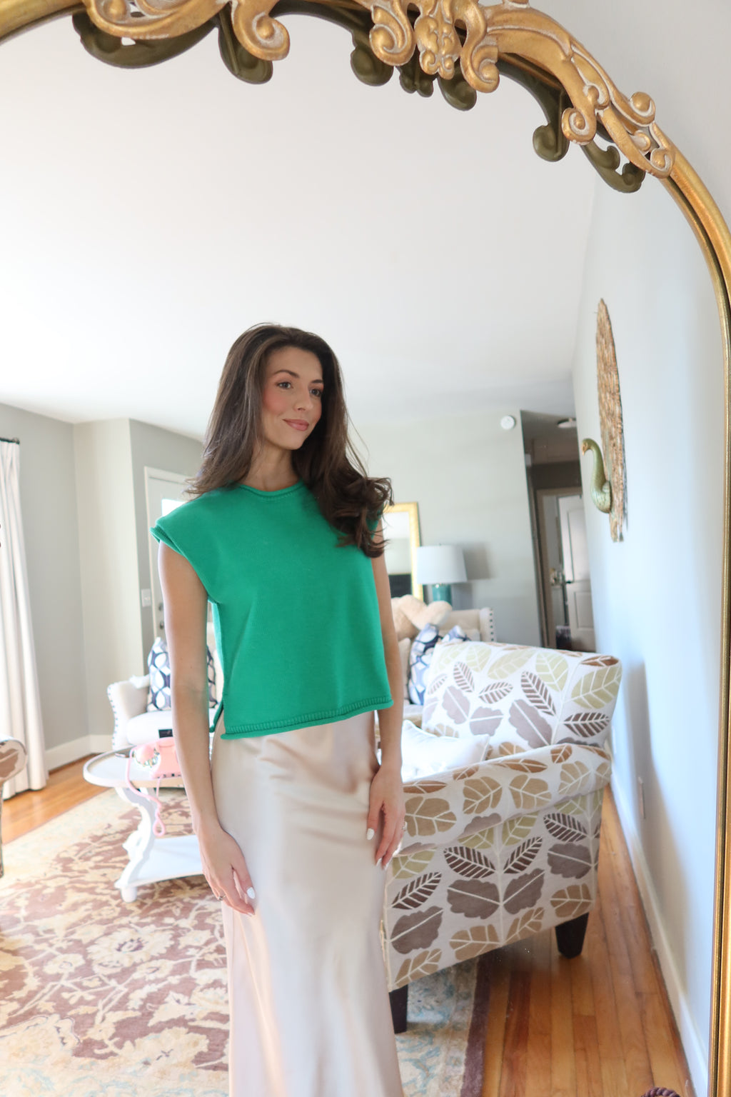 Kelly Knit Sweater Vest- Green