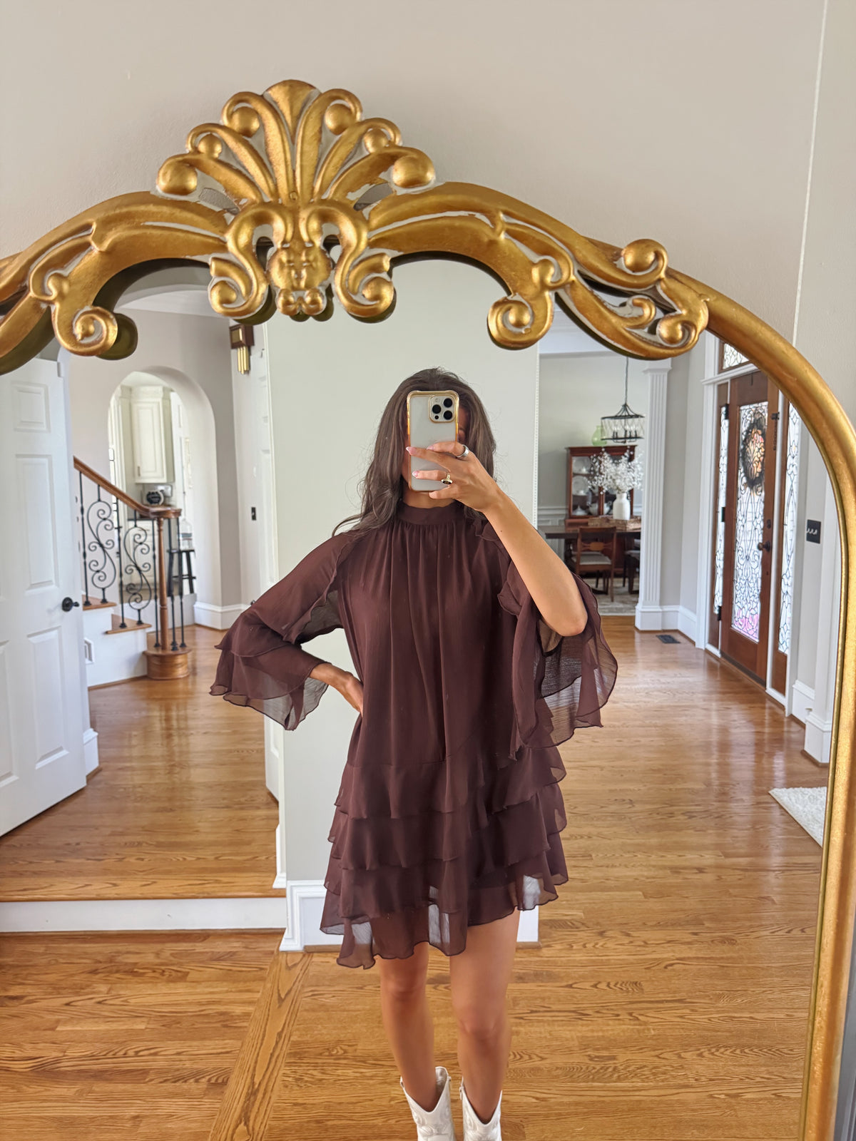 Choosin' Texas Mini Dress- Brown