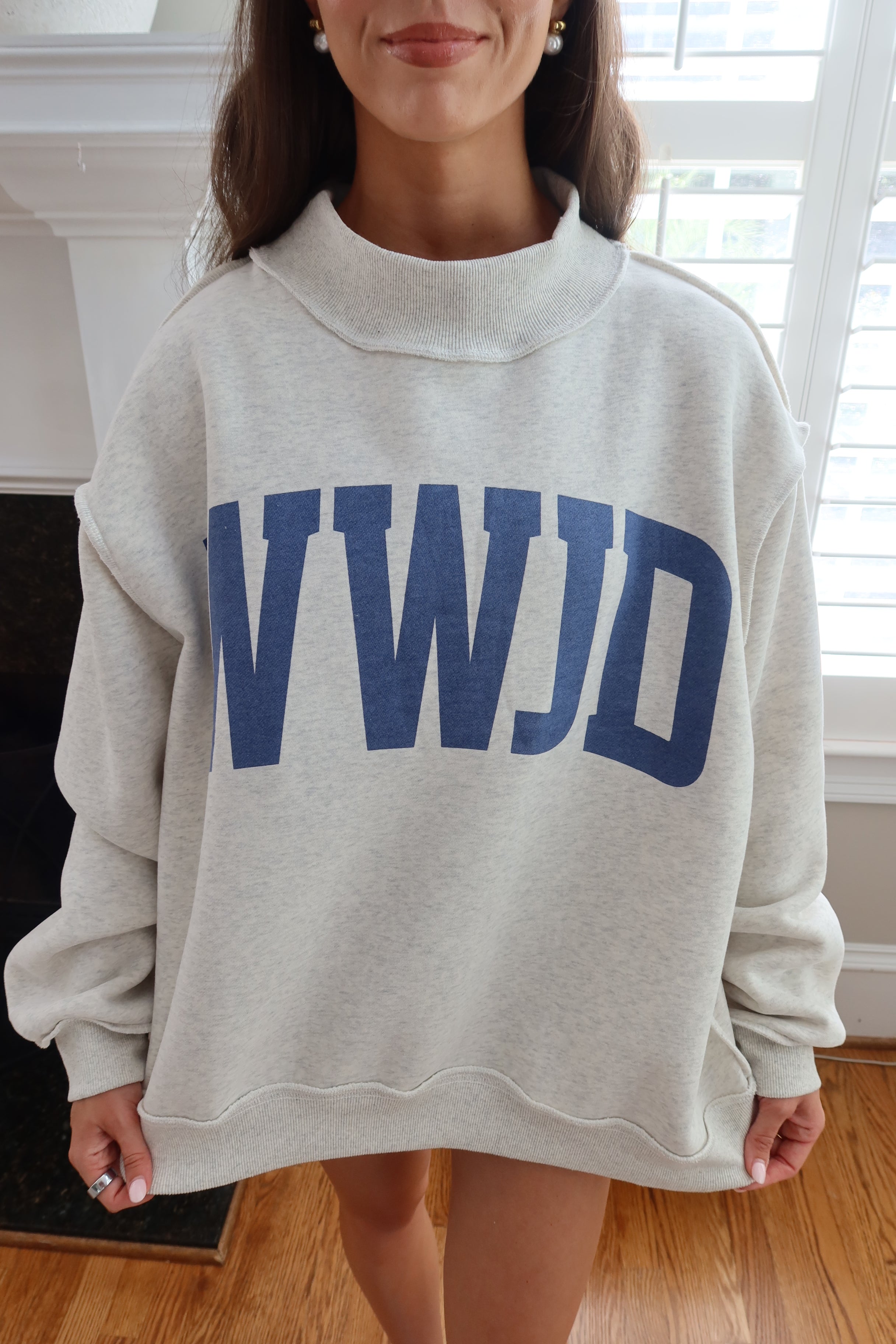 WWJD/AMEN Reversible Sweatshirt- Ash Gray