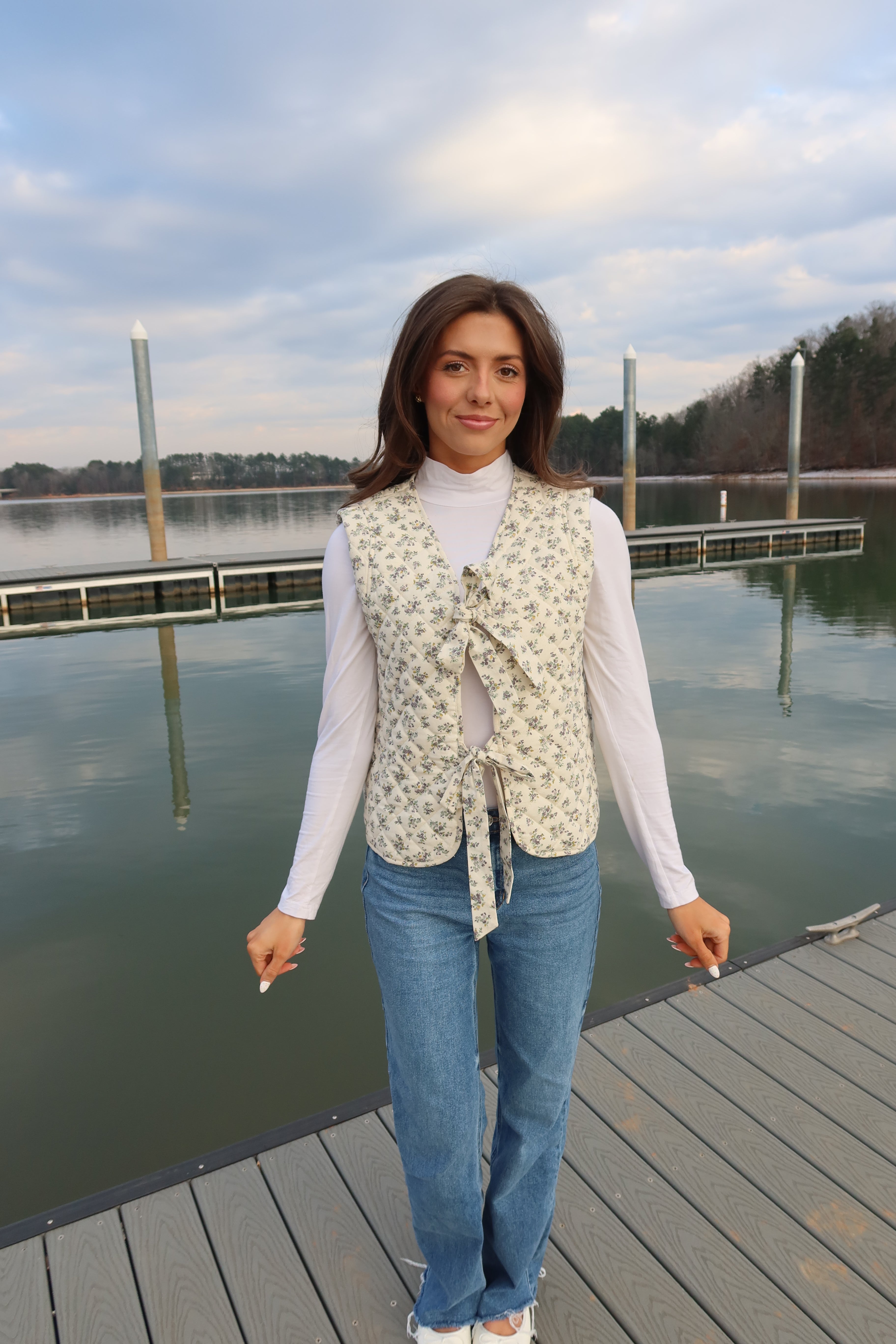 Delilah Quilted Vest- Cream