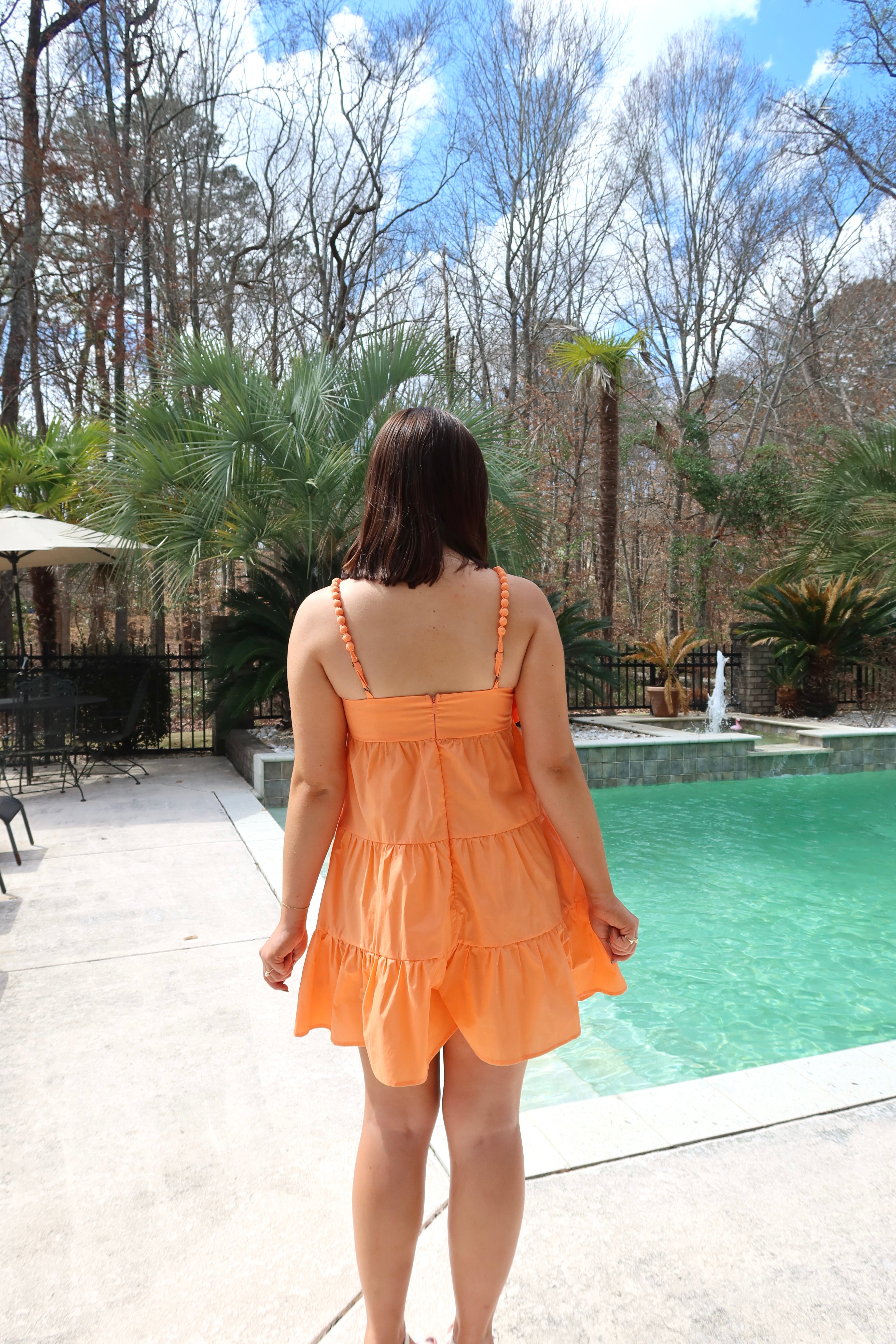 Sunset Spritz Romper- Papaya Orange