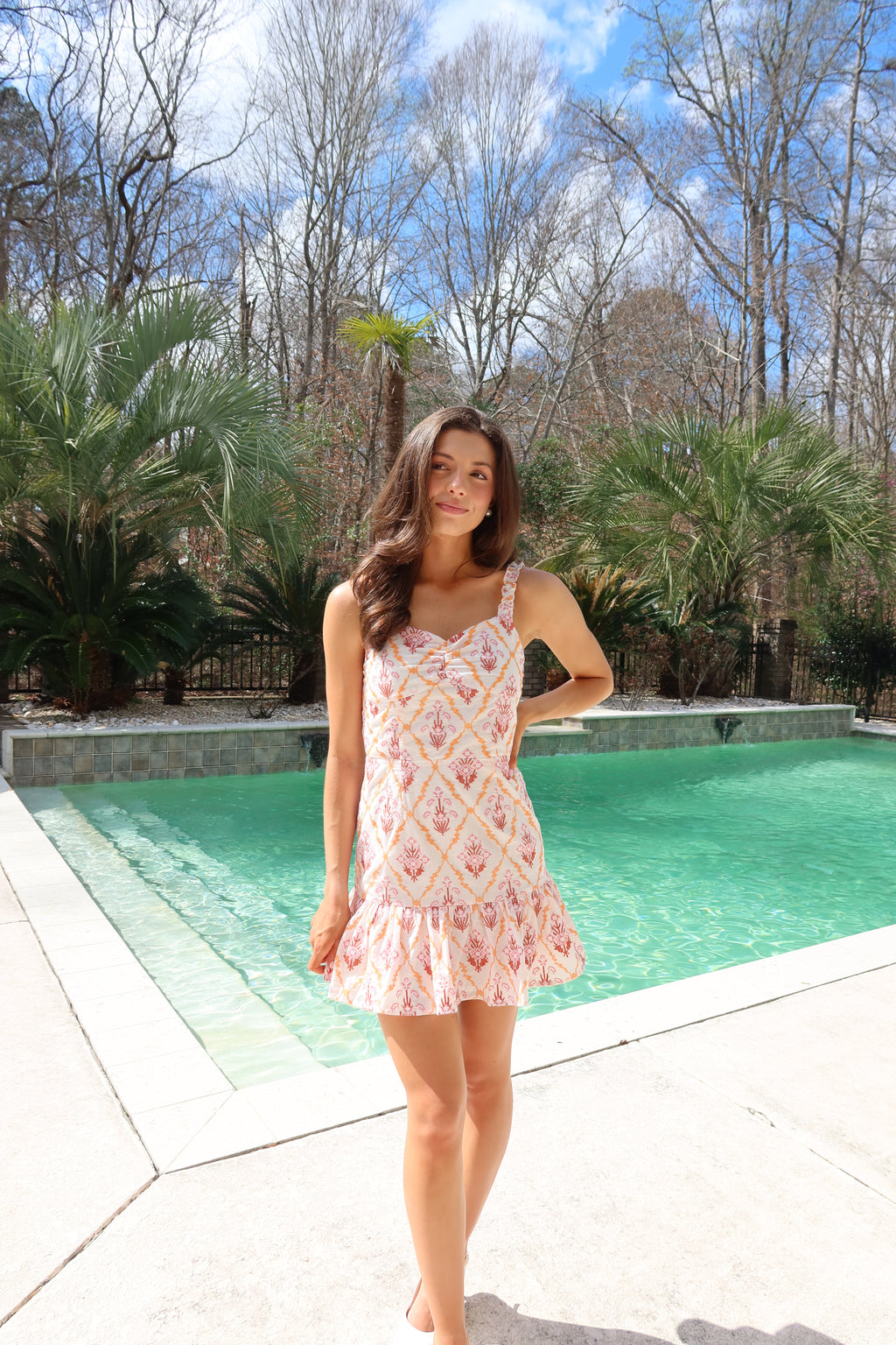 Tangerine Sky Embroidered Mini Dress- White/Multi