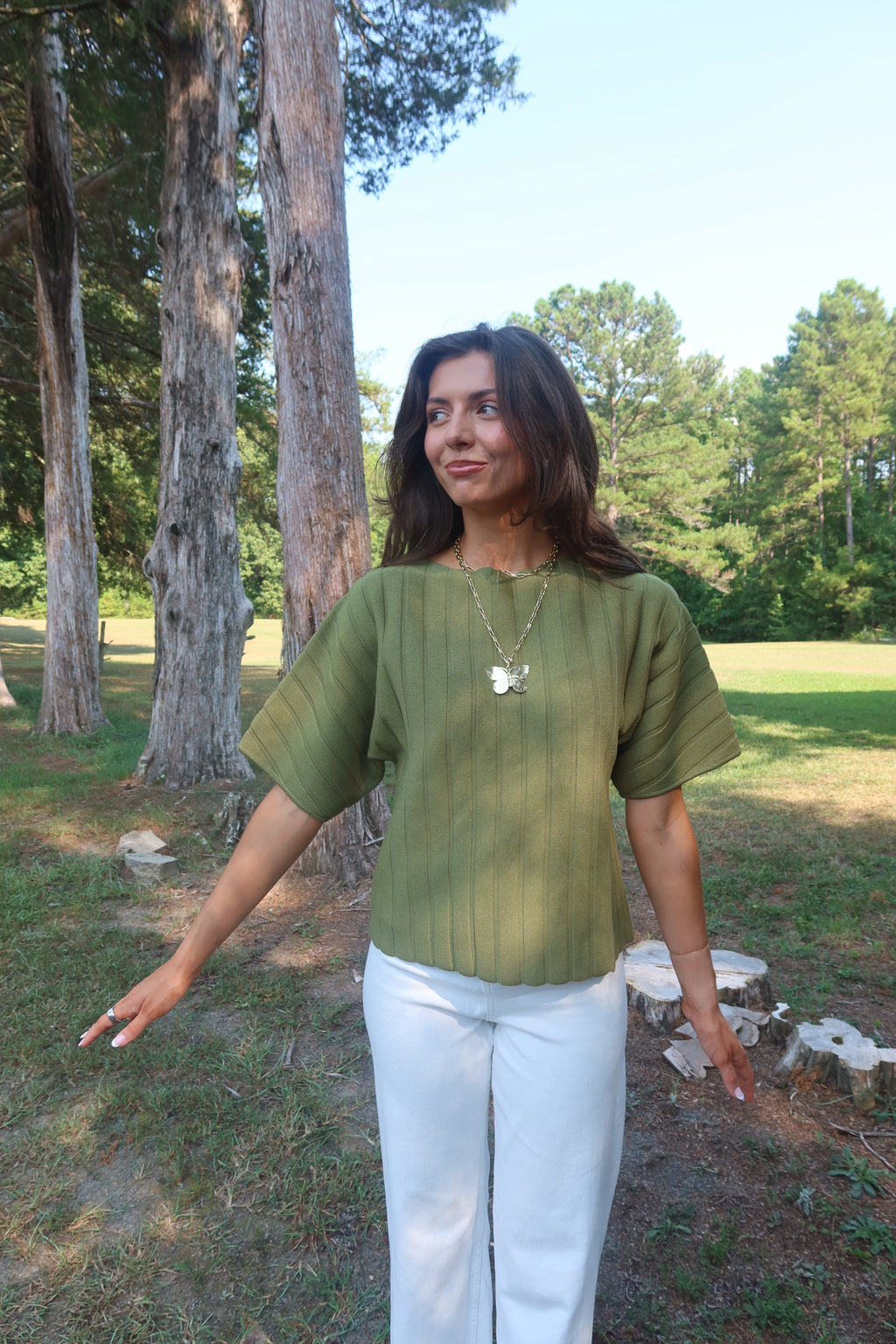 Lorelai Top- Martini Olive