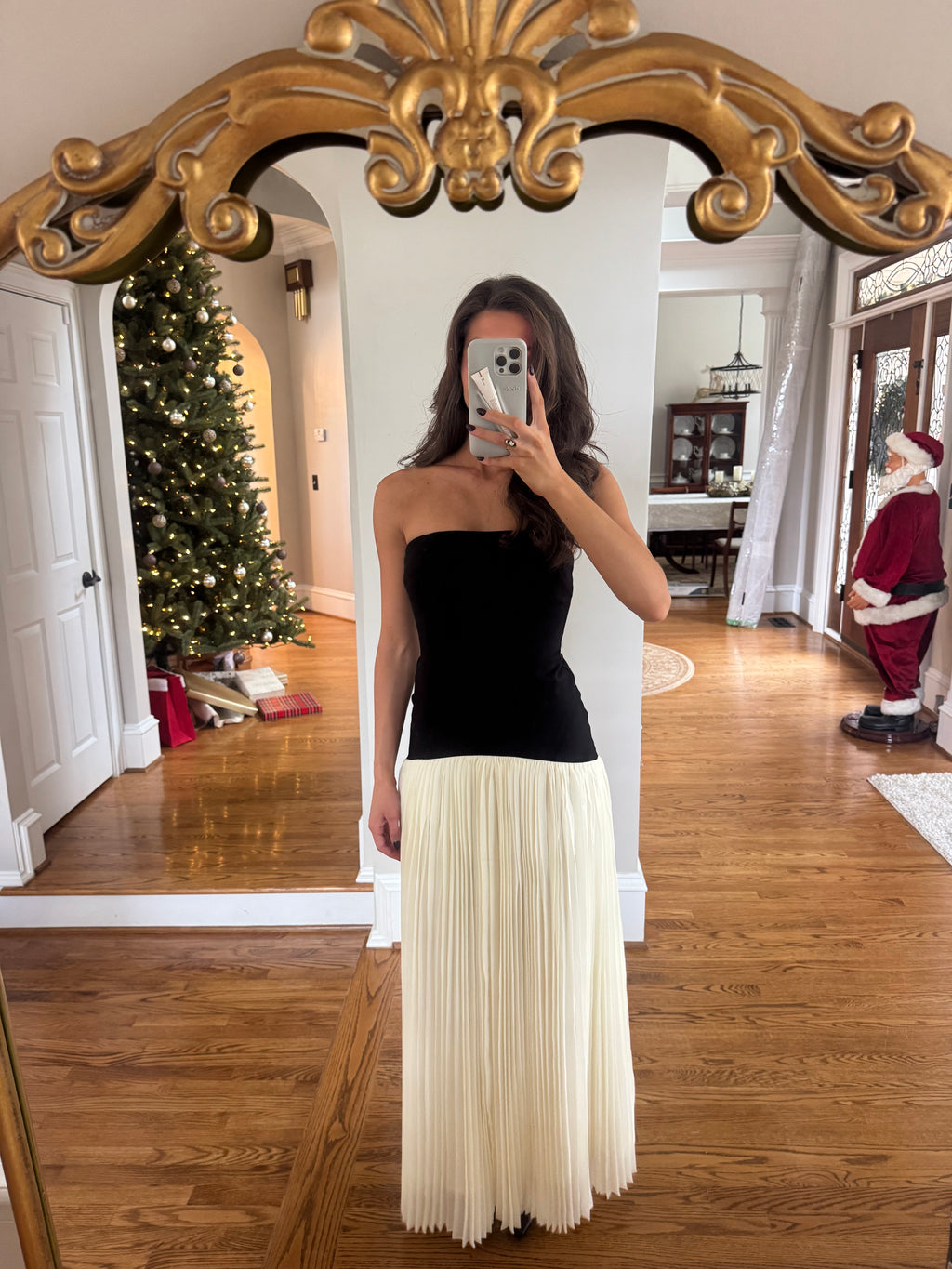 Serena Drop Waist Maxi Dress- Black/Cream