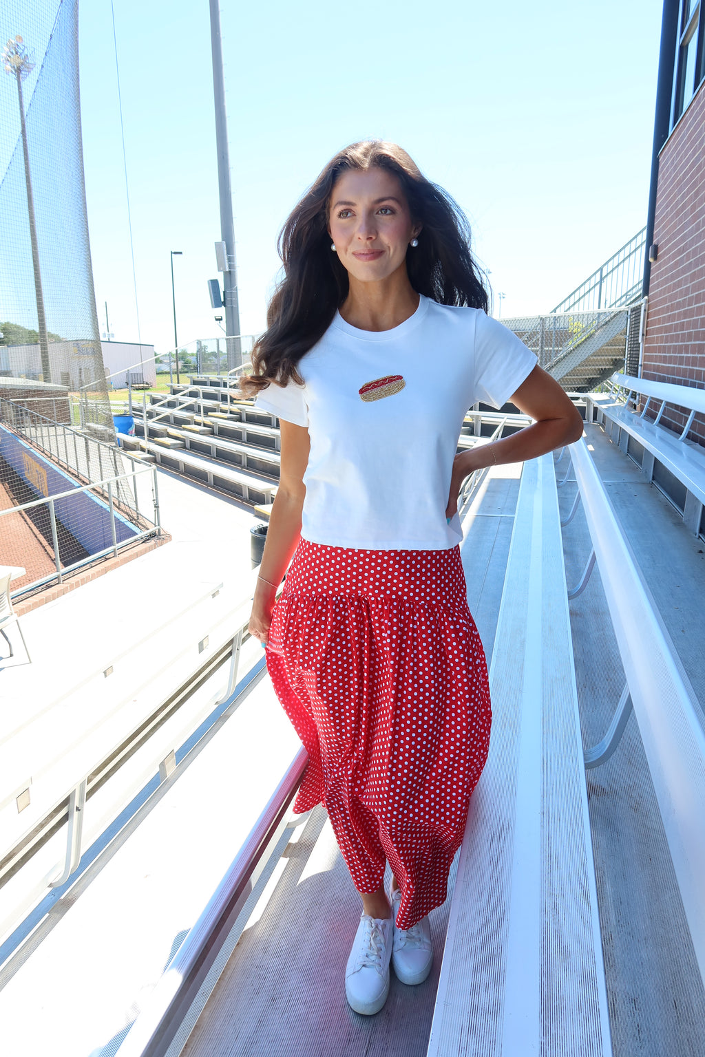 Ballpark Baby Tee- White