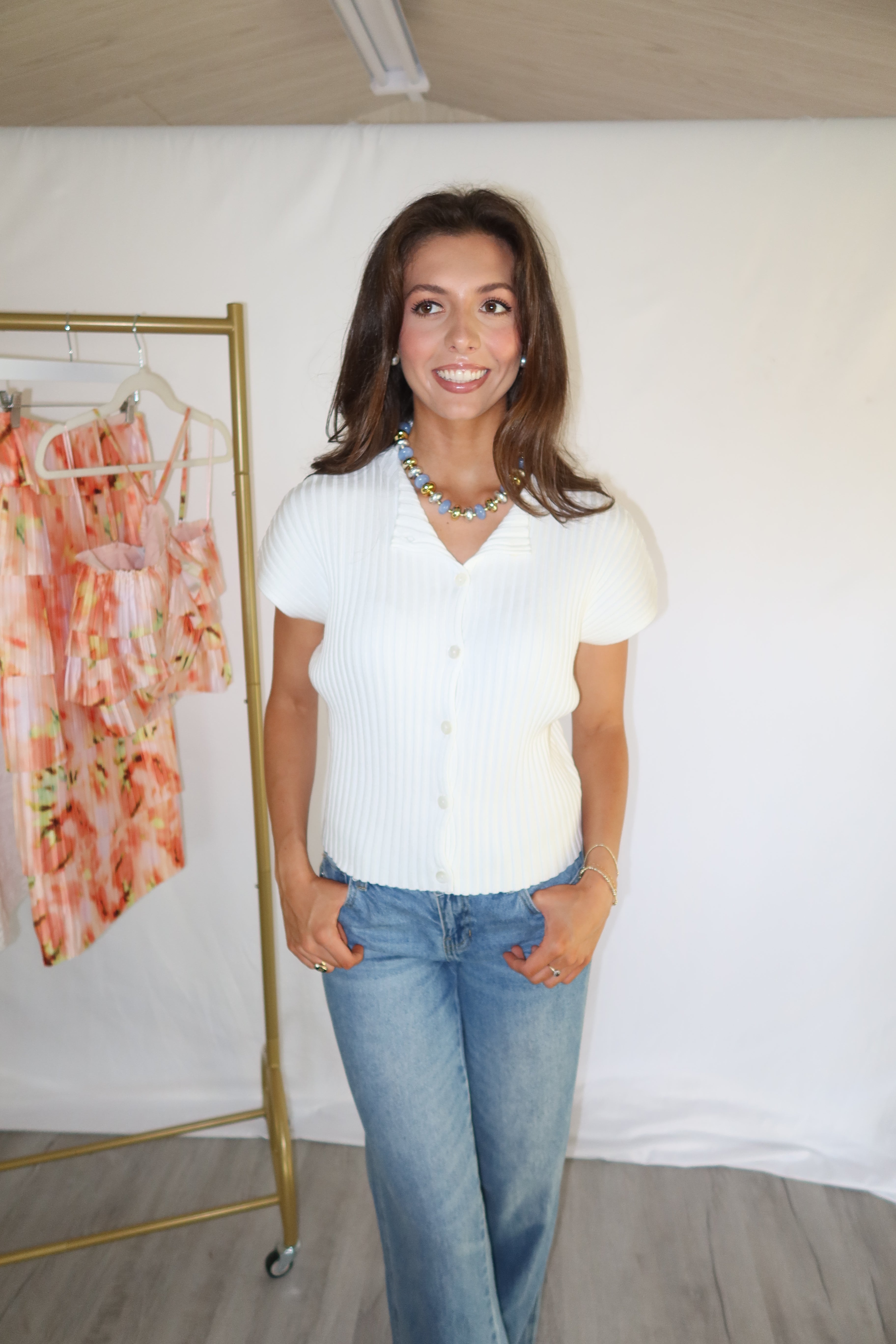Ellie Cardigan- White