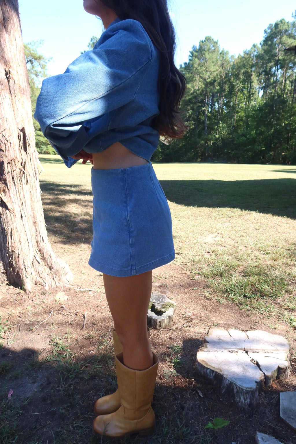 Bella Denim Mini Skort- Denim
