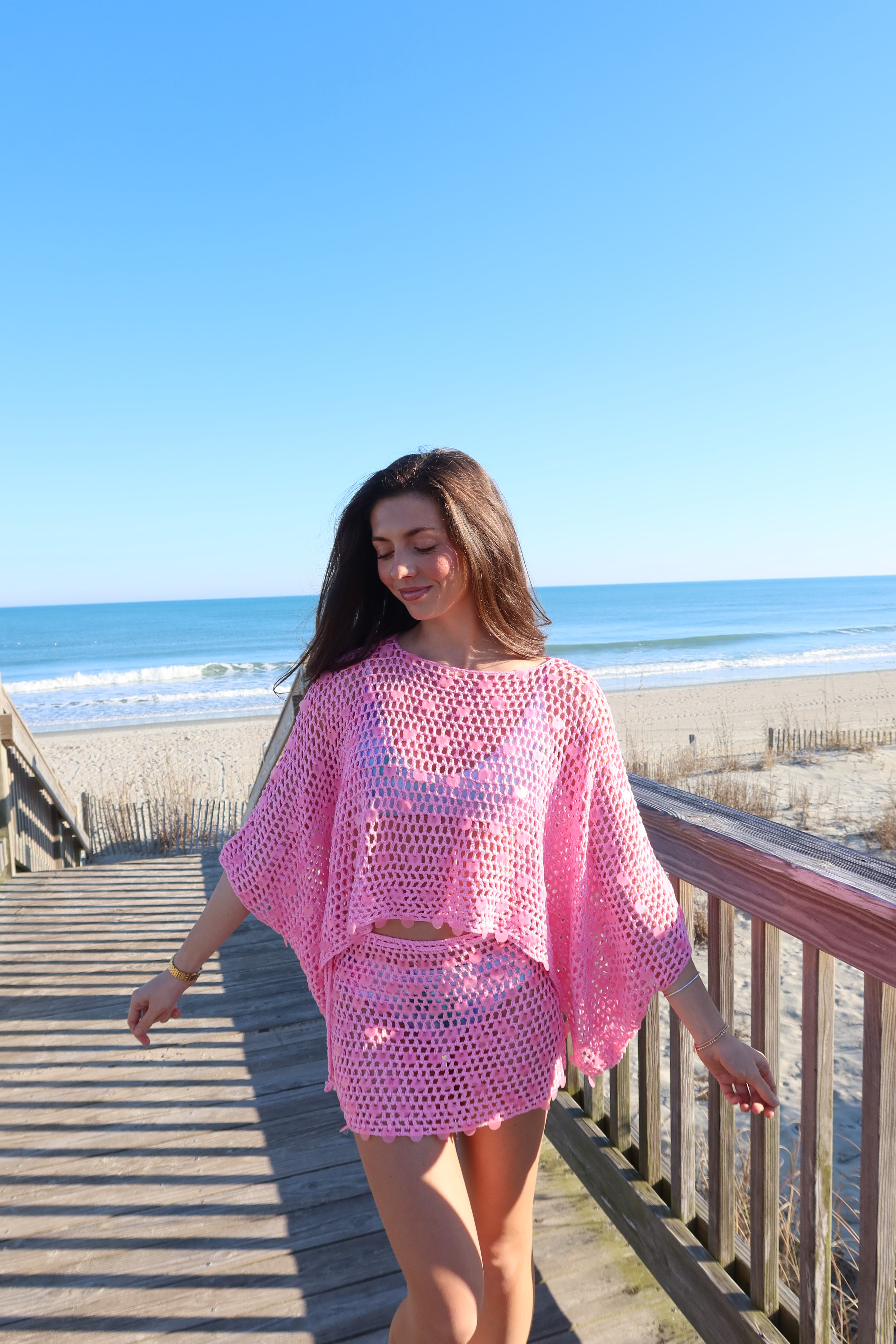 Pink Paradise Sequin Set Mini Skirt- Pink