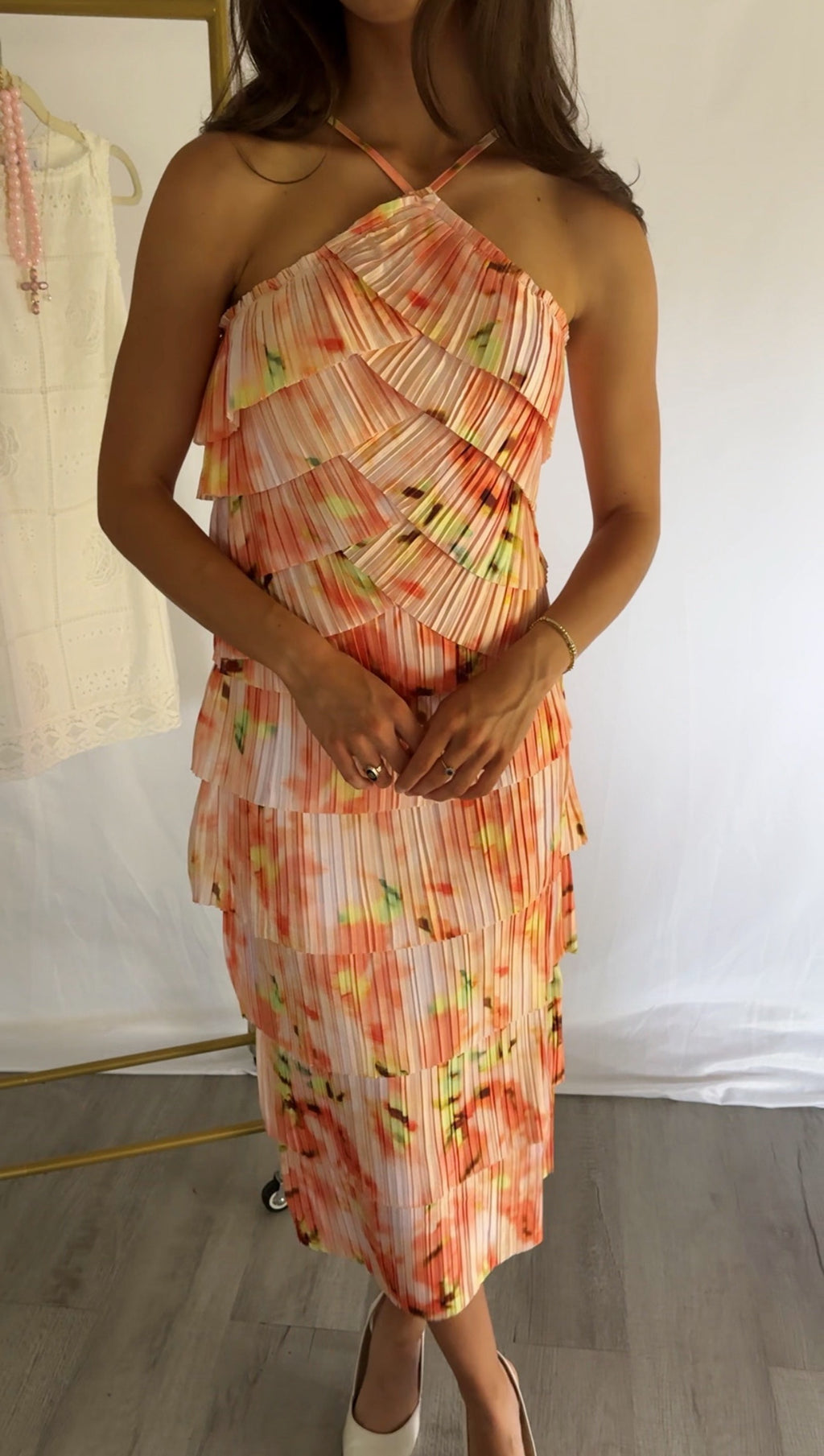Riviera Citrus Halter Top- Orange Multi