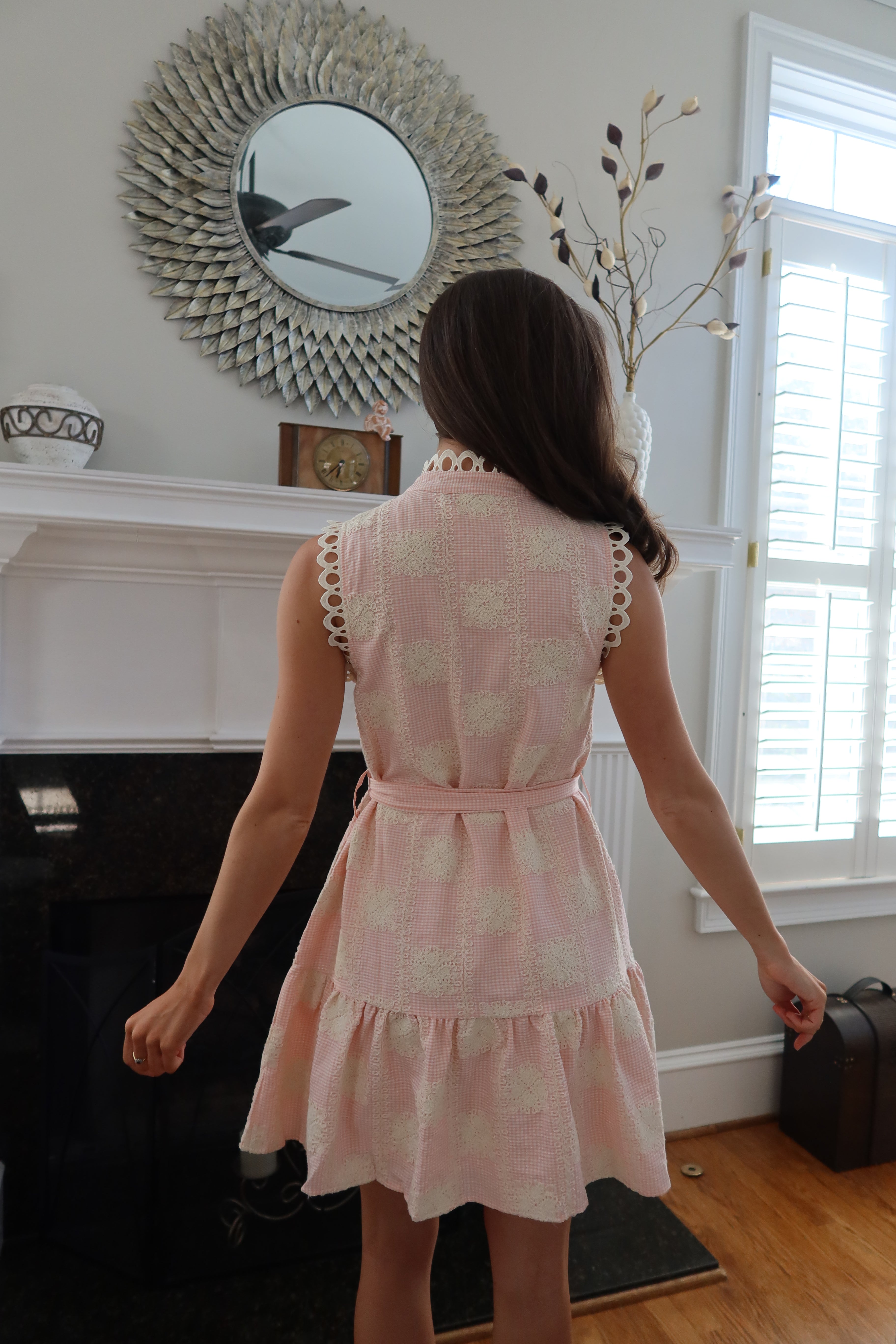 Charleston Pearl Mini Dress- Pink