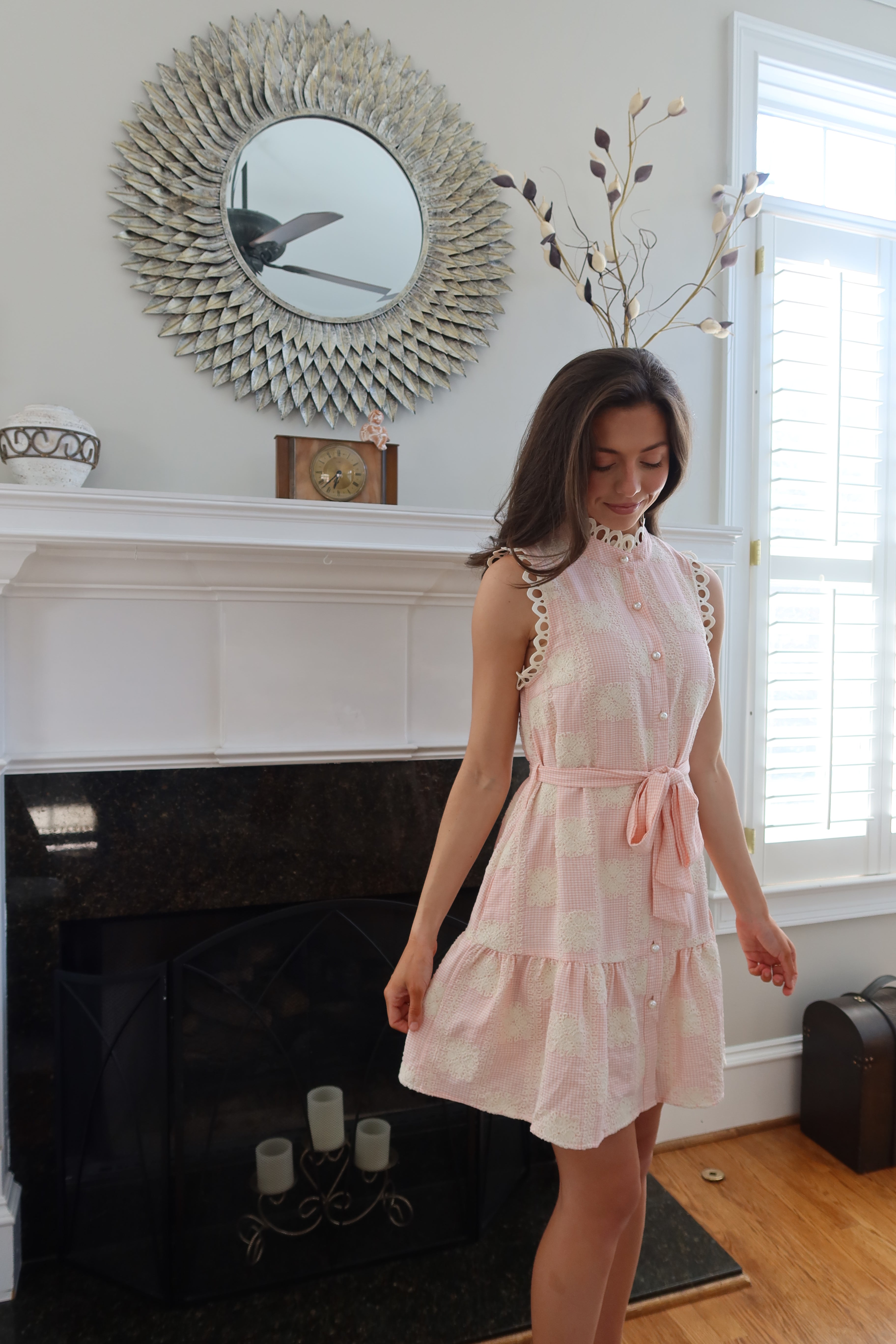 Charleston Pearl Mini Dress- Pink