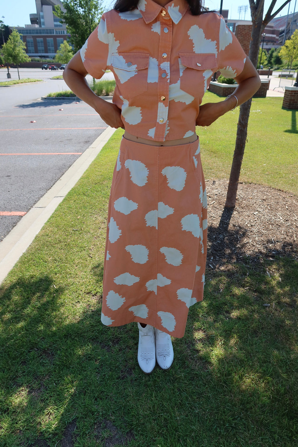Cowbell Cutie Set- Orange/White