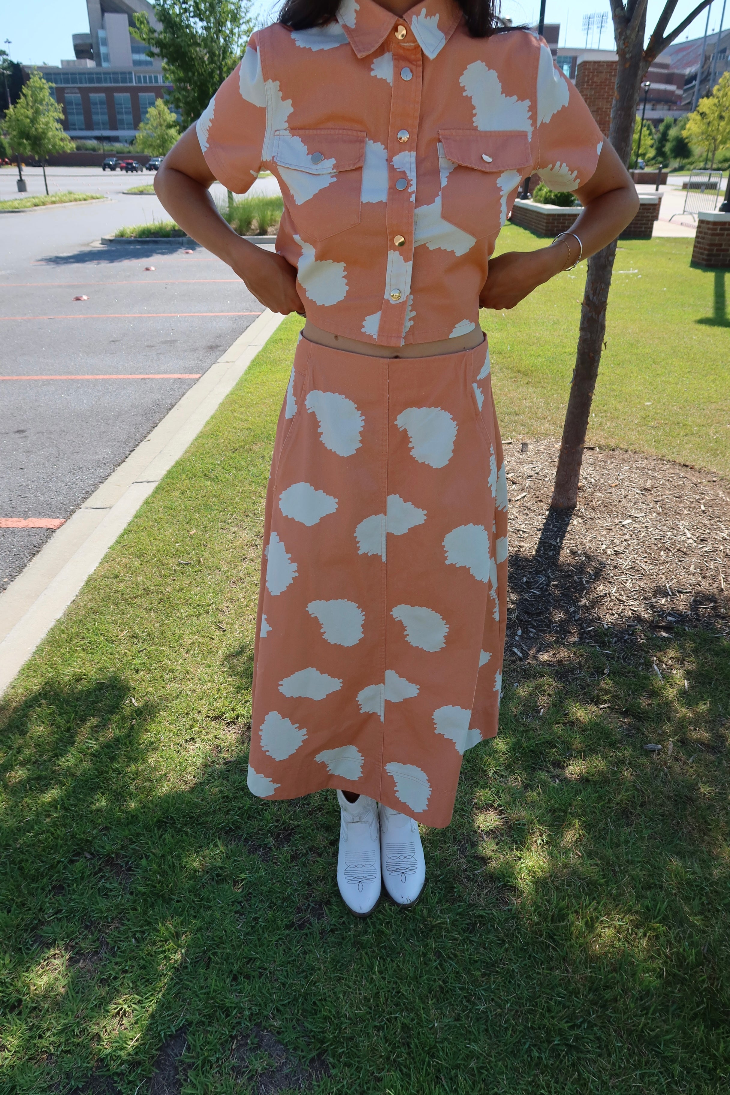 Cowbell Cutie Set- Orange/White