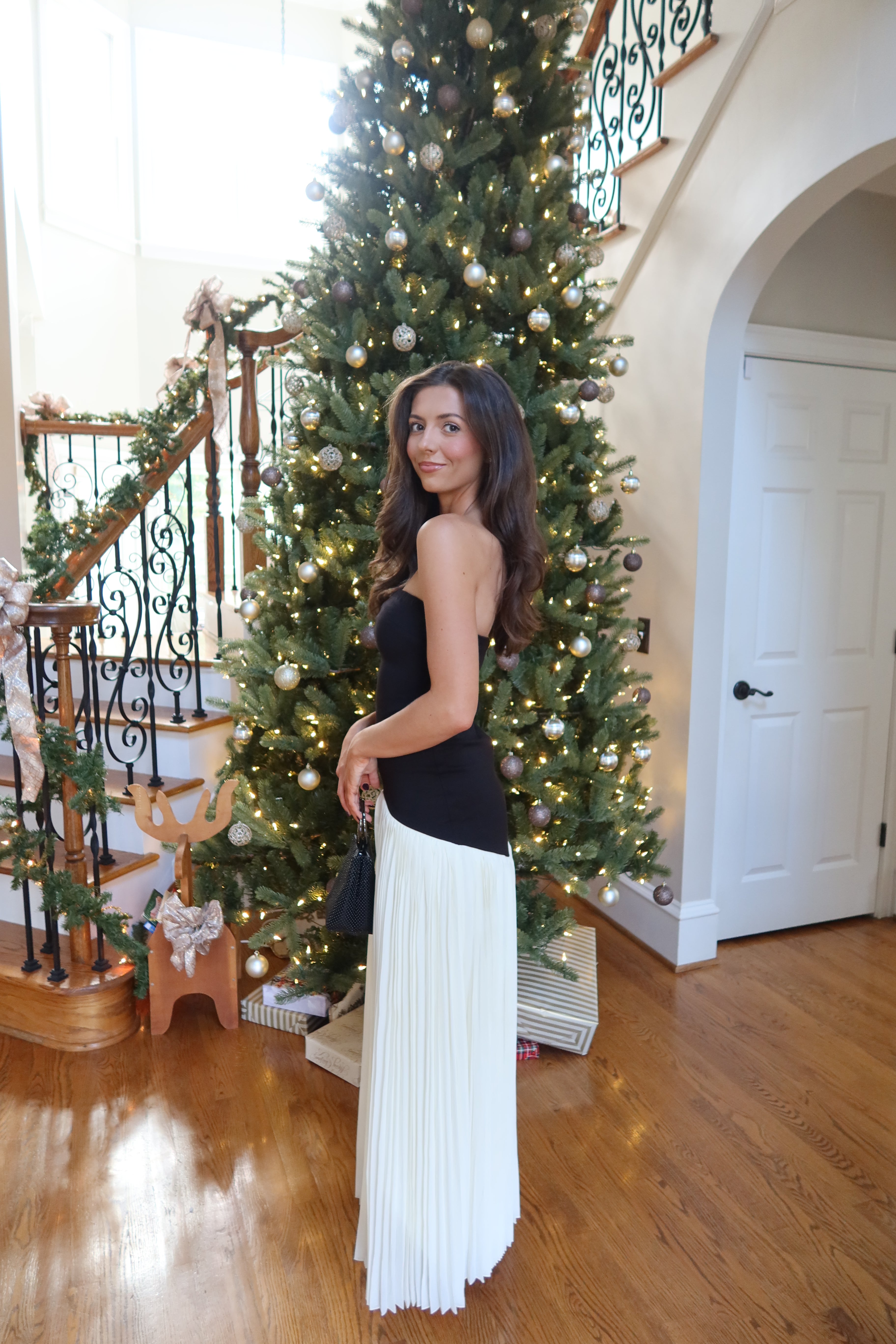 Serena Drop Waist Maxi Dress- Black/Cream