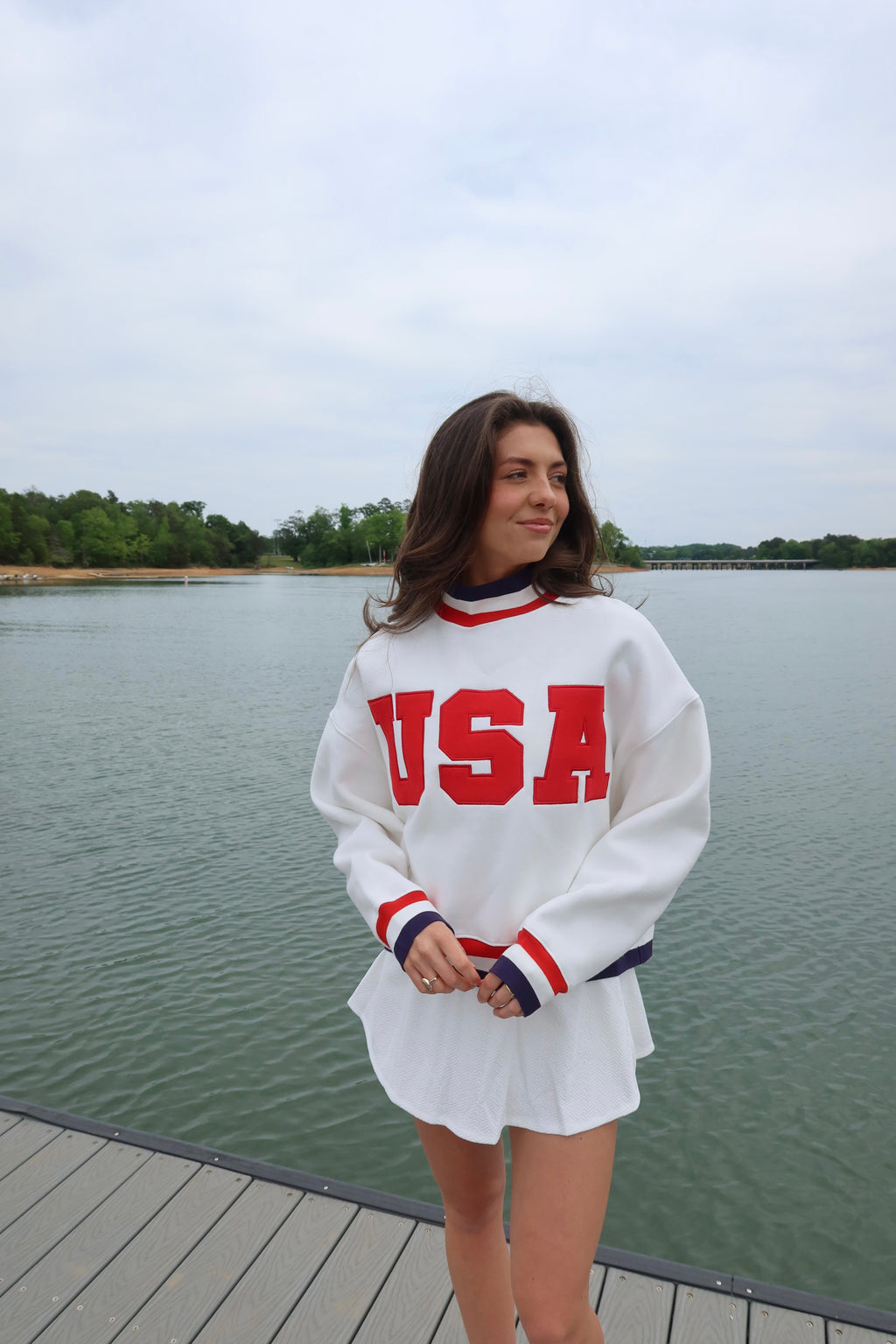 USA Mockneck- White